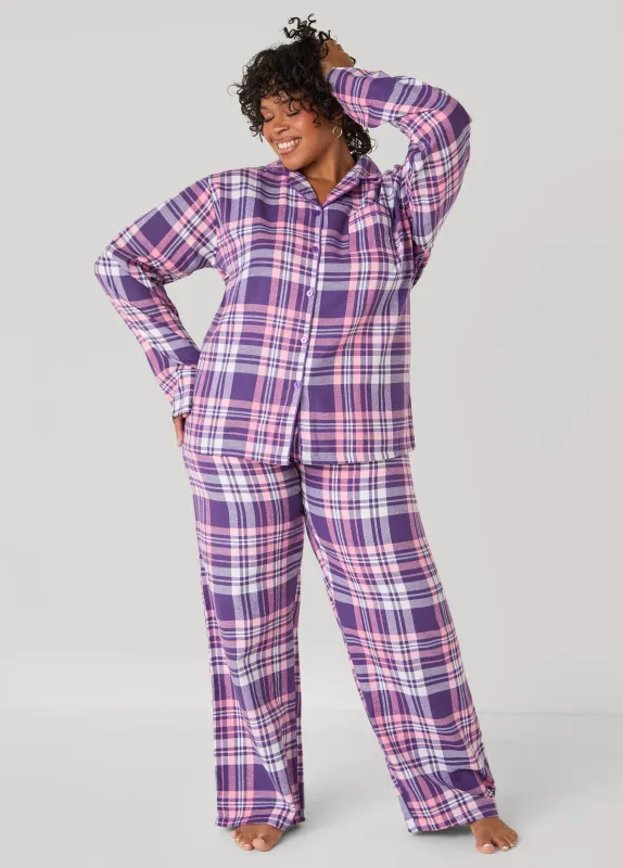 UnBearably Cute Plaid Pajama Set sold by Ashley Stewart
