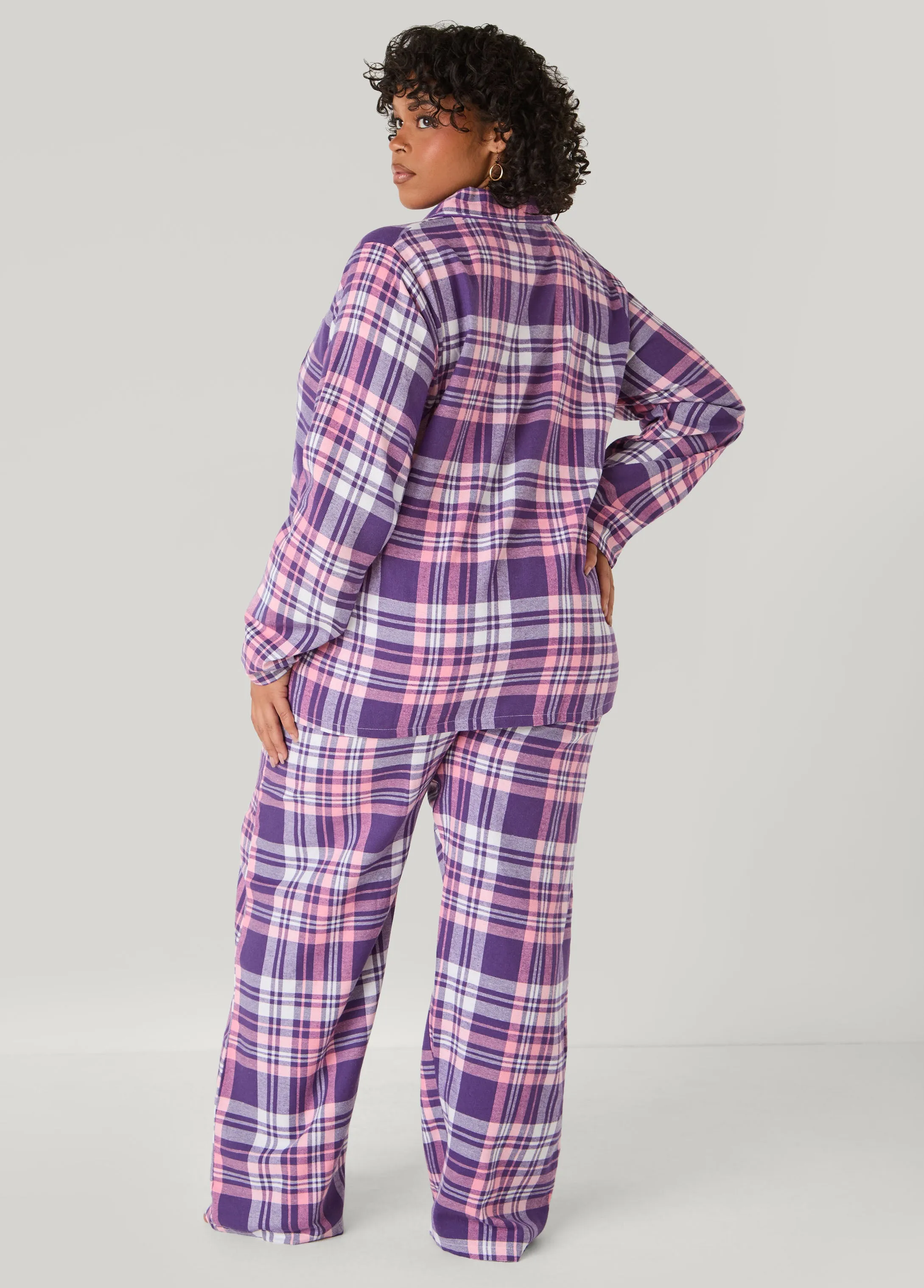 UnBearably Cute Plaid Pajama Set sold by Ashley Stewart product image thumbnail 4