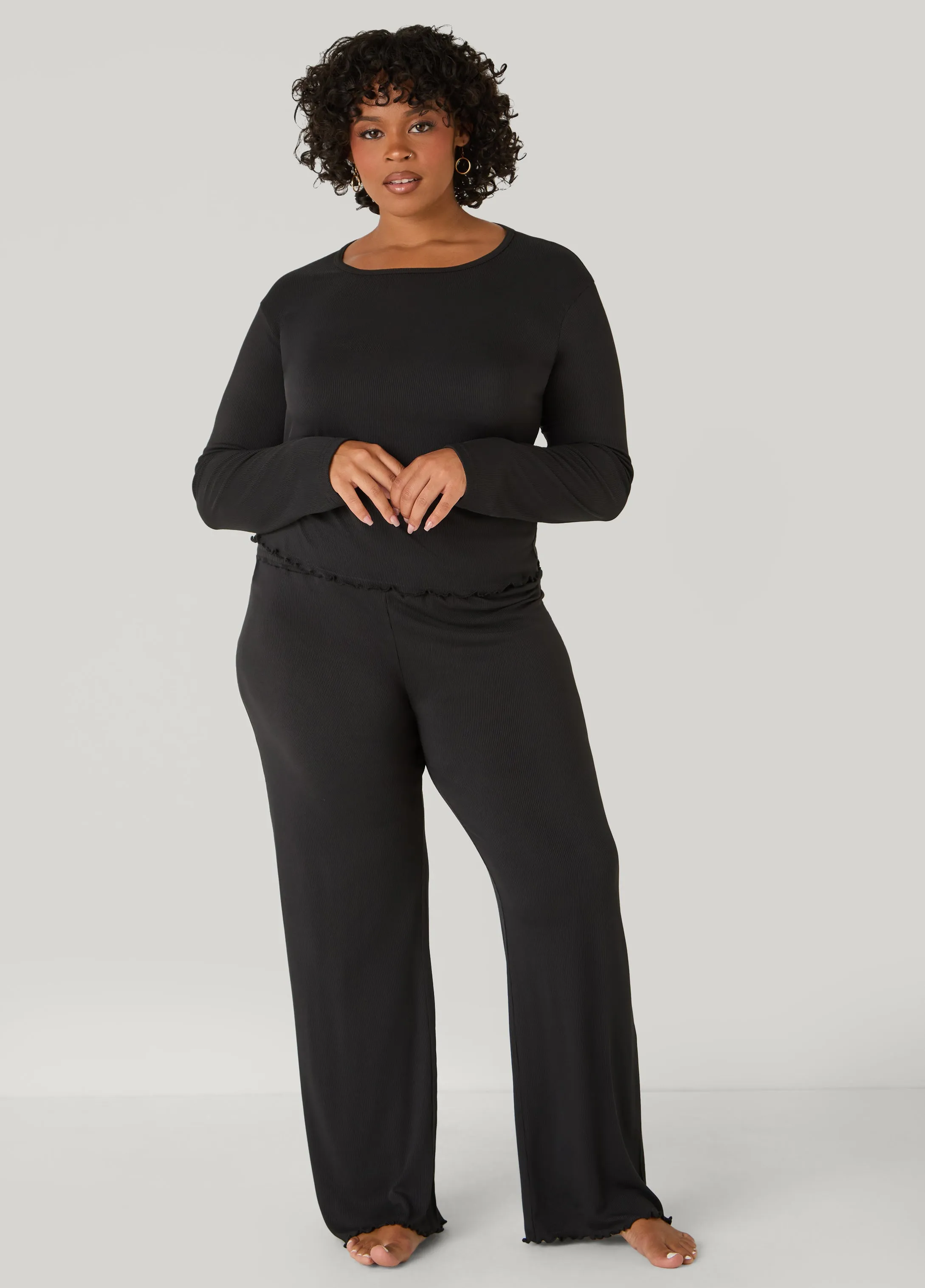 Love To Sleep Pajama Ribbed Set sold by Ashley Stewart product image thumbnail 3
