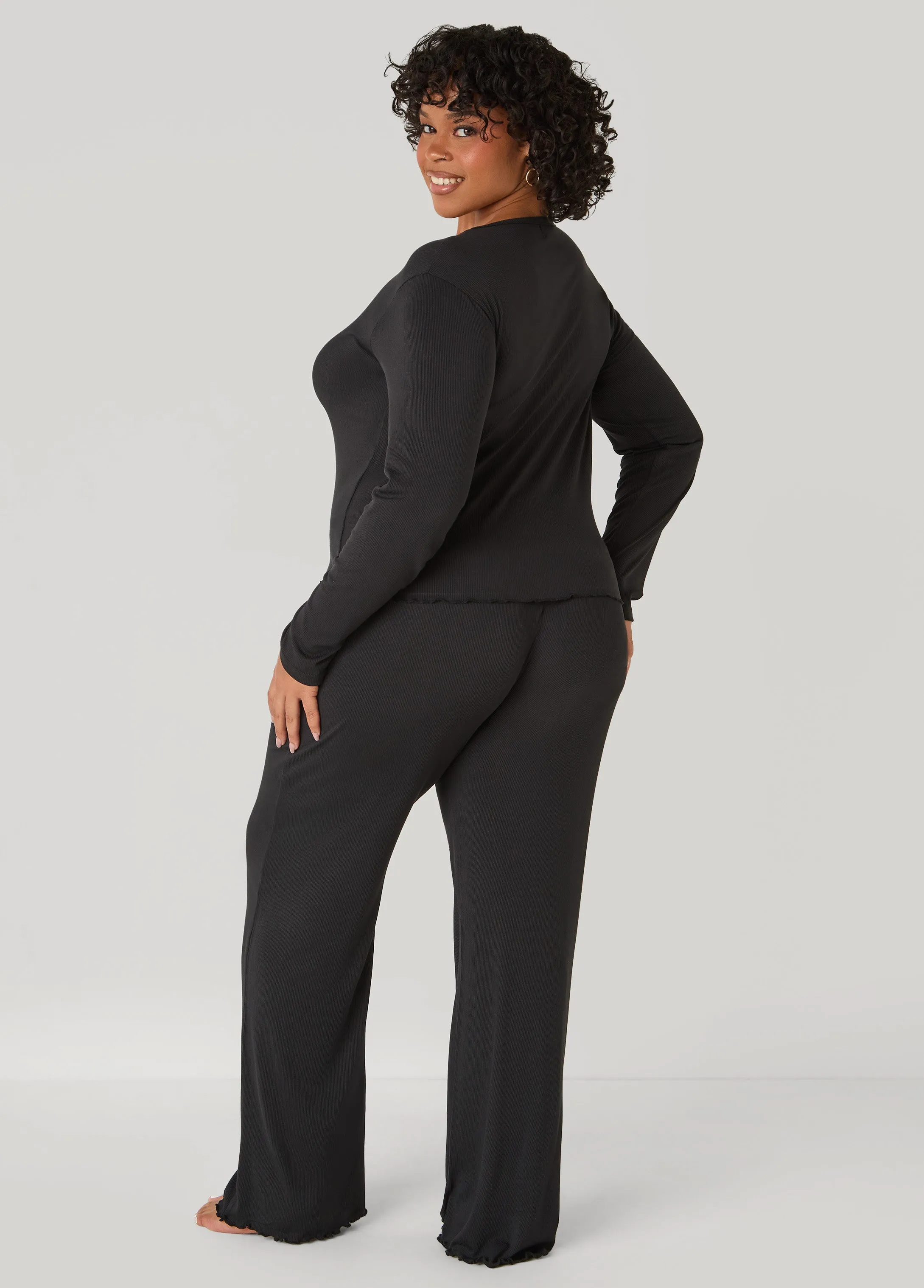 Love To Sleep Pajama Ribbed Set sold by Ashley Stewart product image thumbnail 2