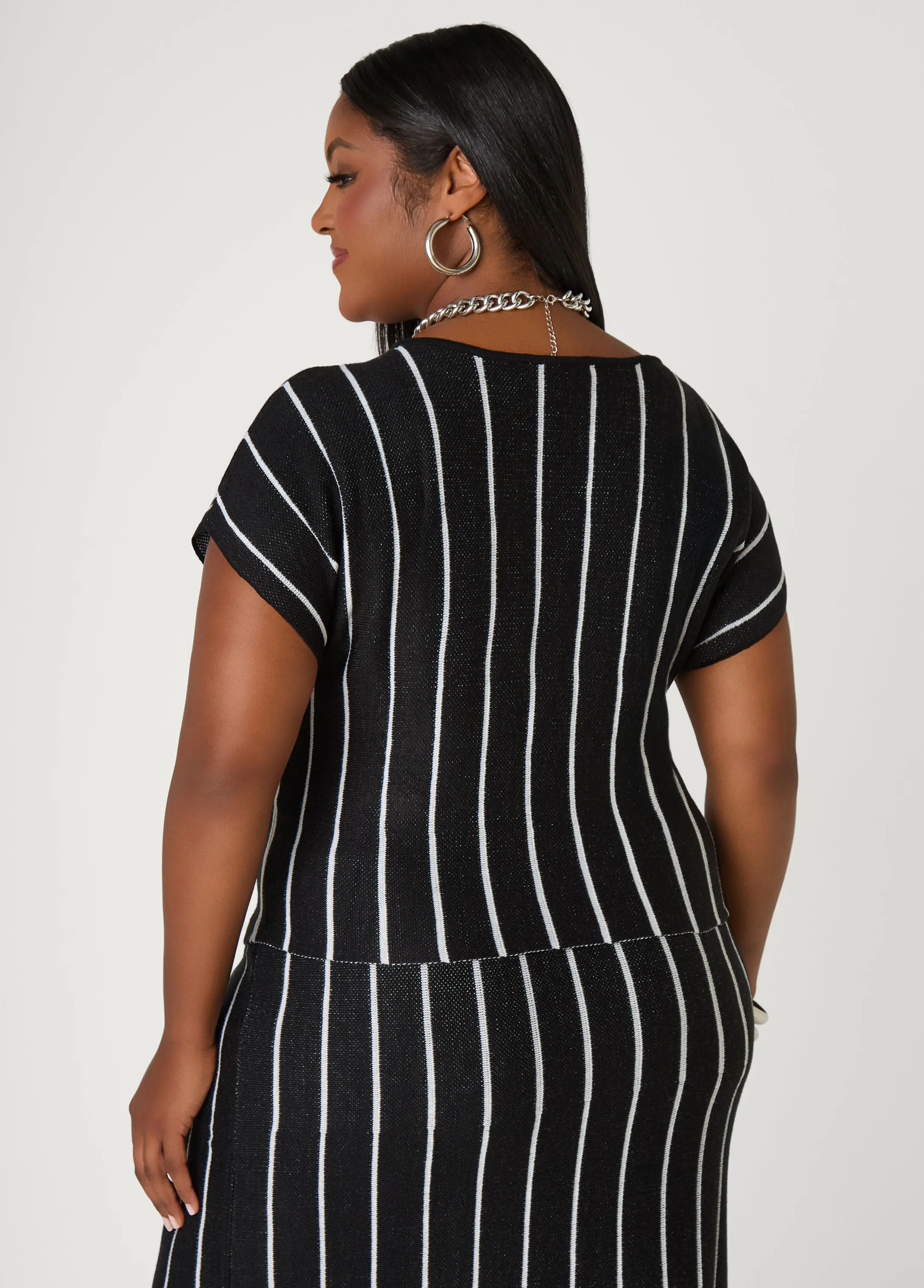 Striped Intarsia Sweater sold by Ashley Stewart product image thumbnail 4