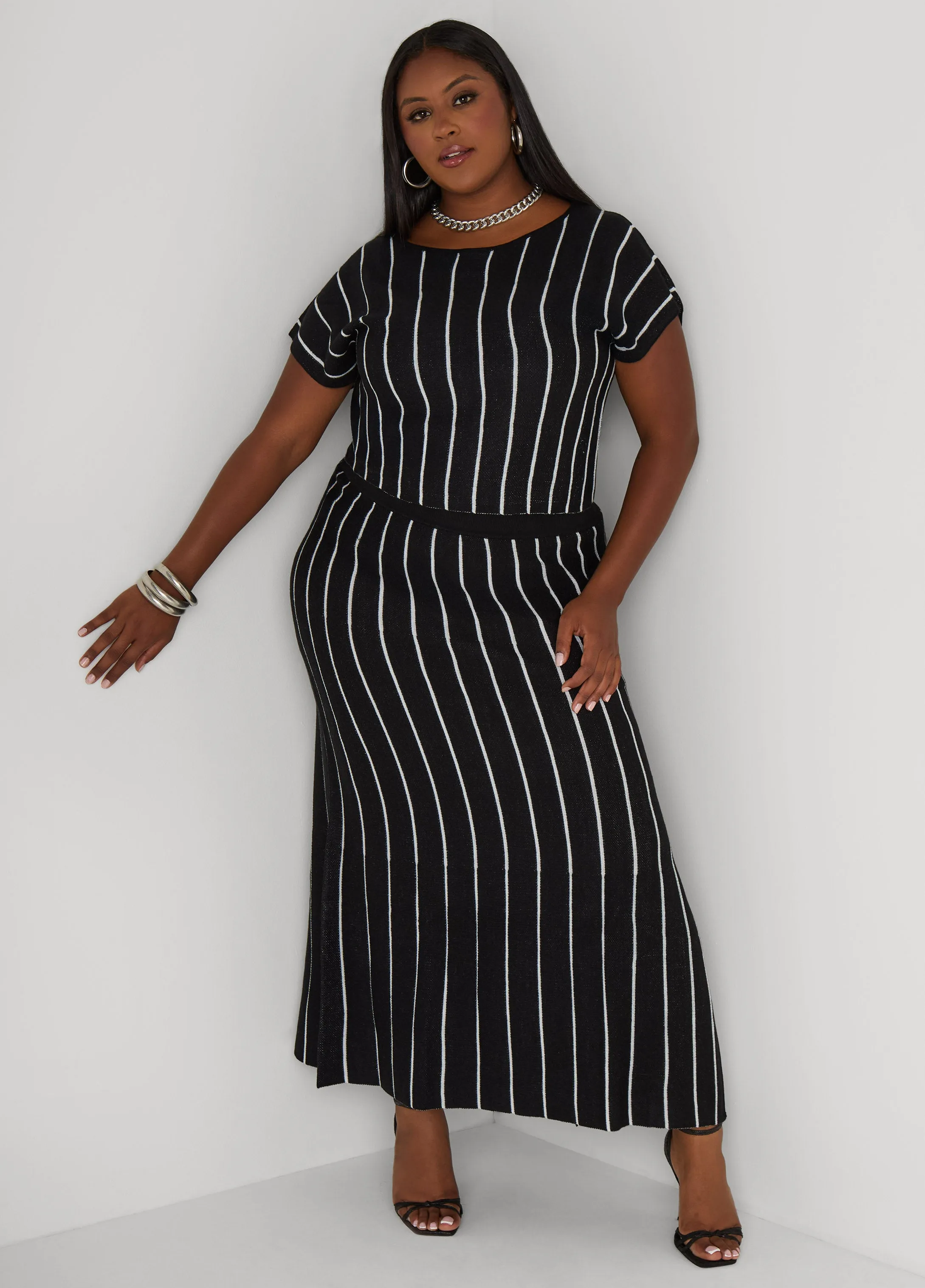 Striped Intarsia Sweater sold by Ashley Stewart product image thumbnail 2