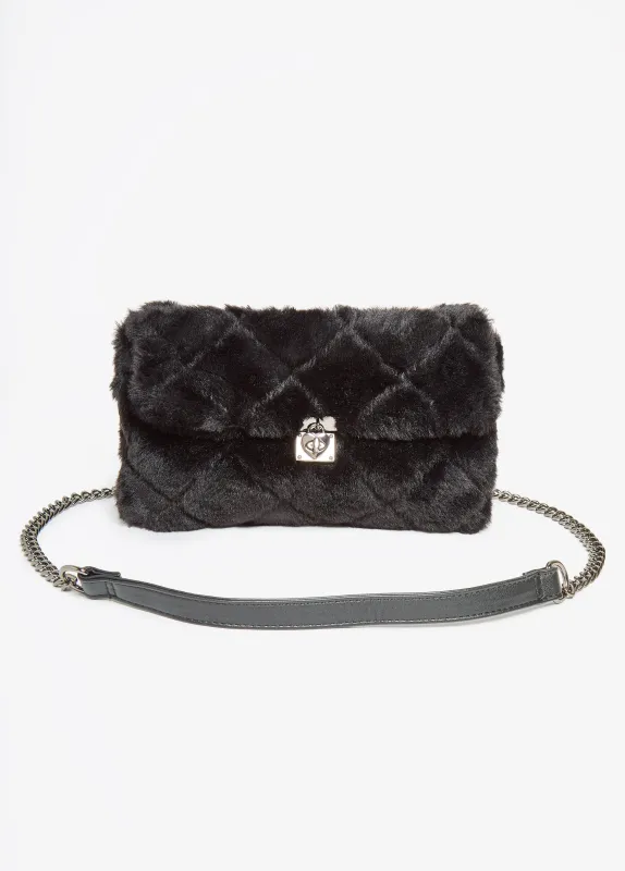 Quilted Faux Fur Bag sold by Ashley Stewart