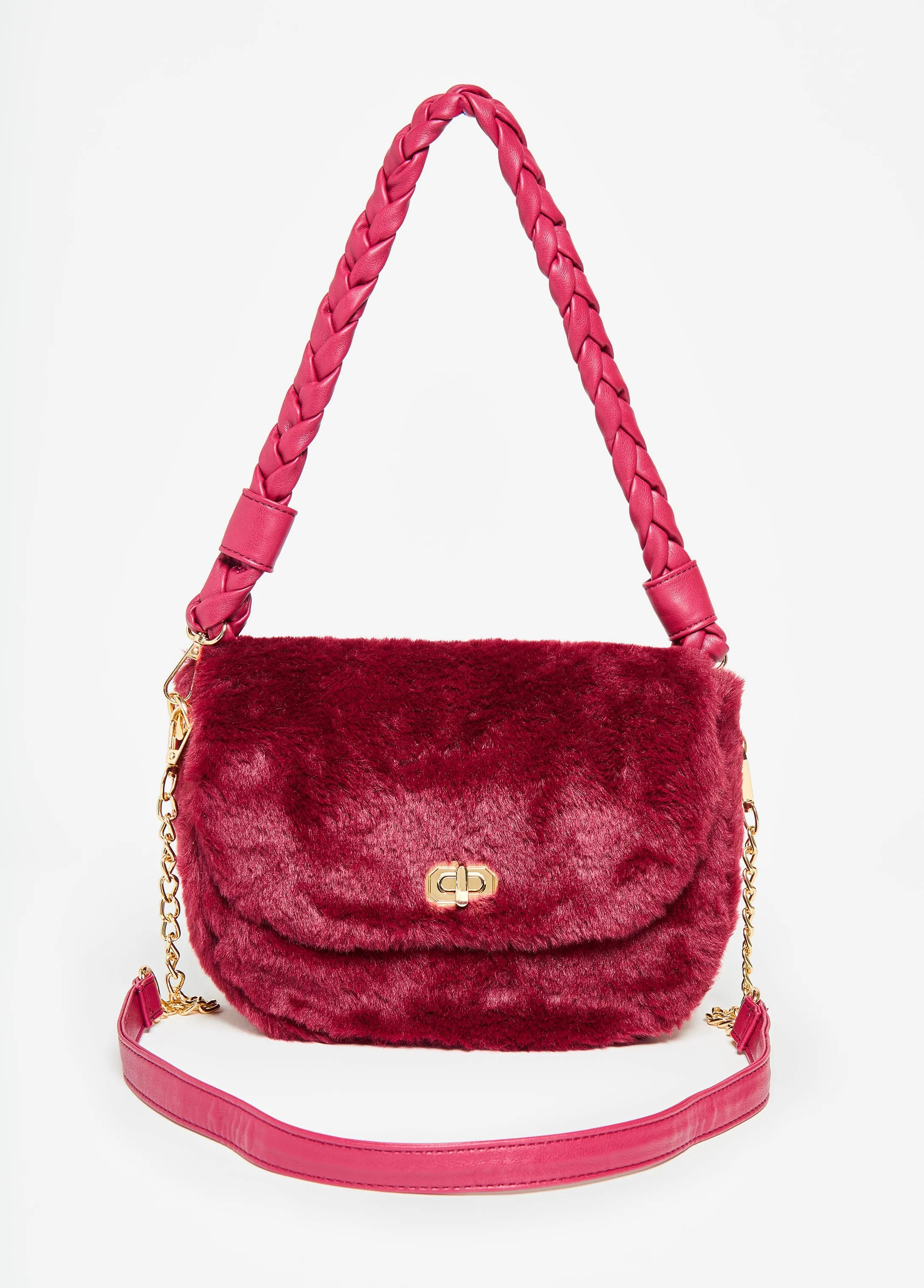 Faux Fur Front Flap Shoulder Bag sold by Ashley Stewart