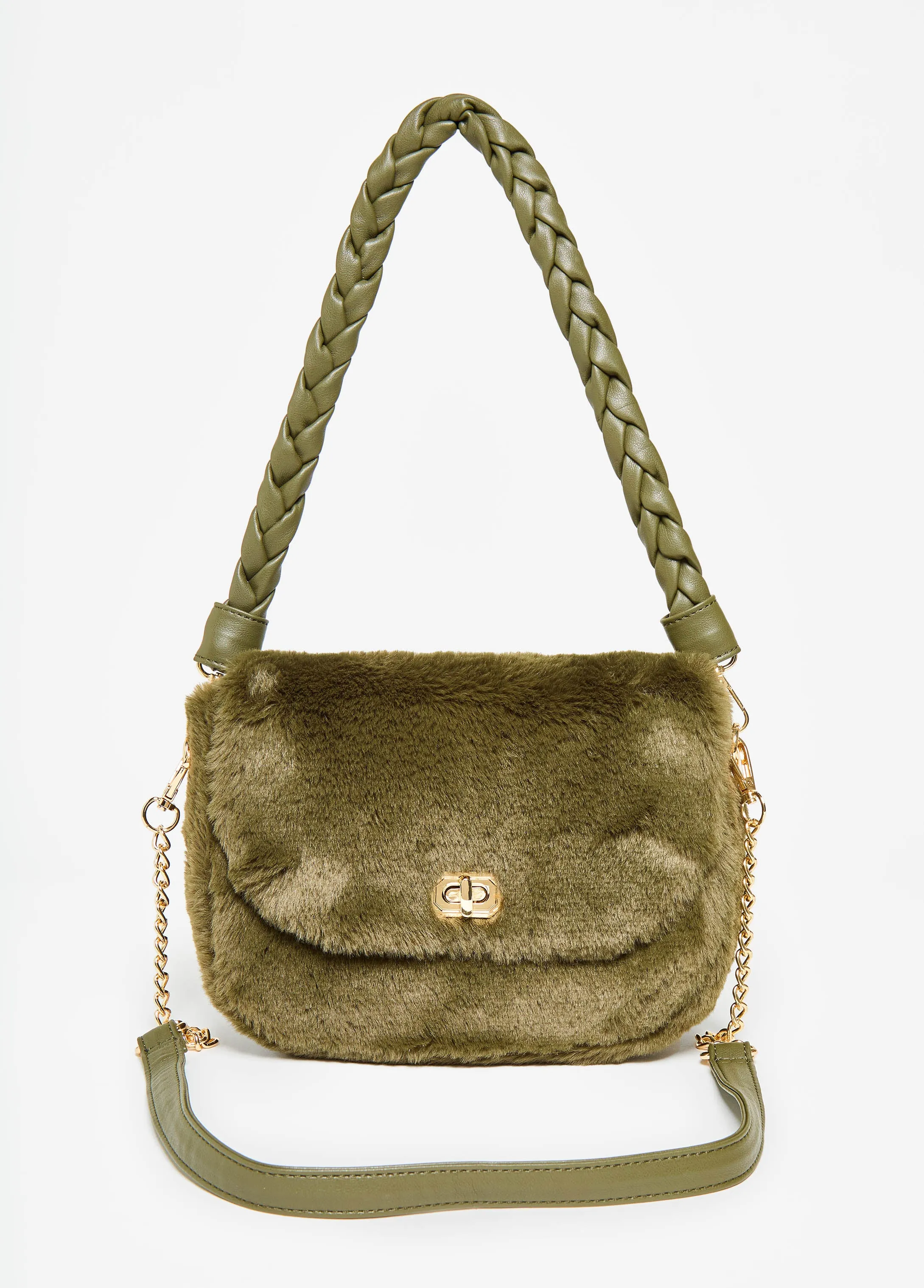 Faux Fur Front Flap Bag sold by Ashley Stewart