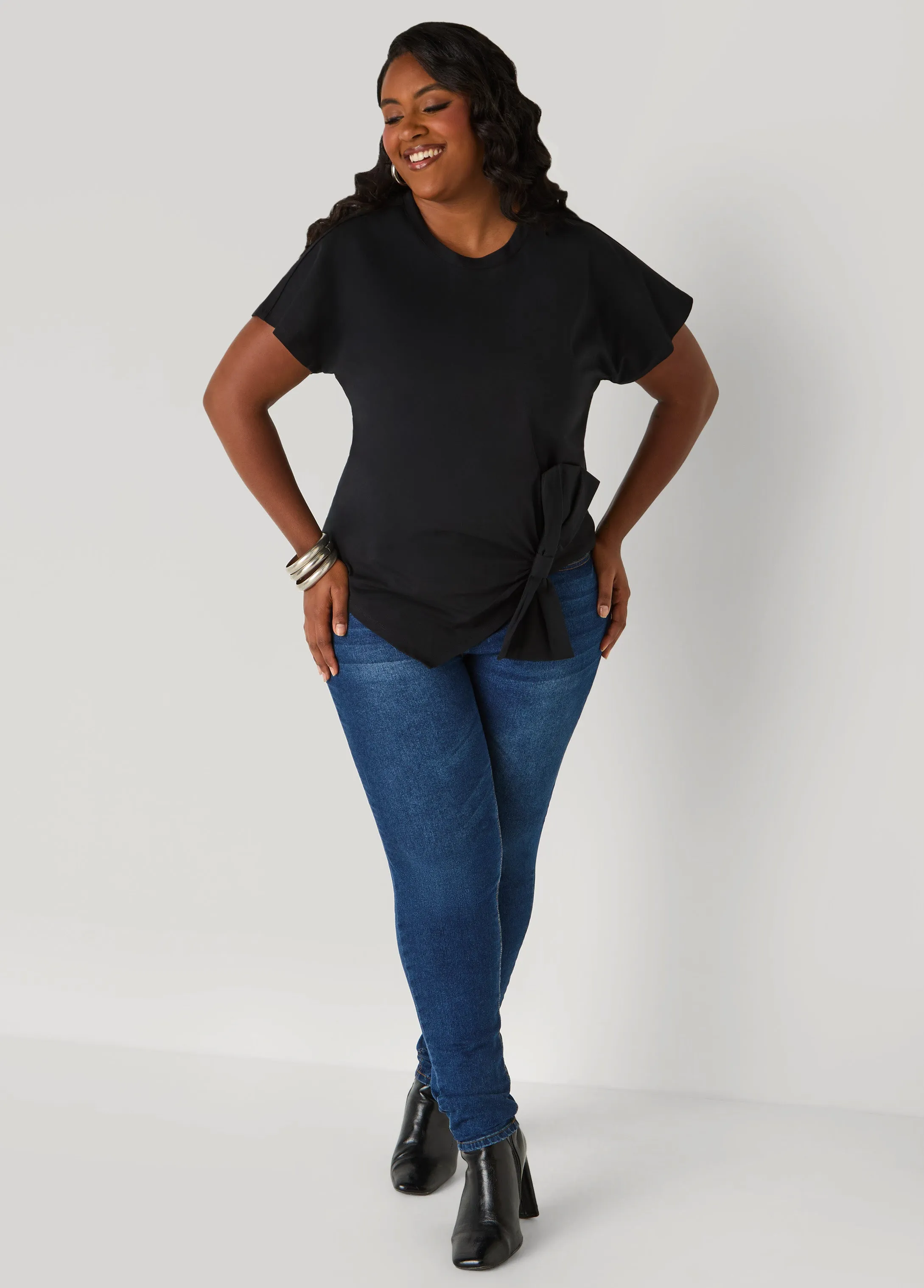 Bow Cotton Jersey Tee sold by Ashley Stewart product image thumbnail 3