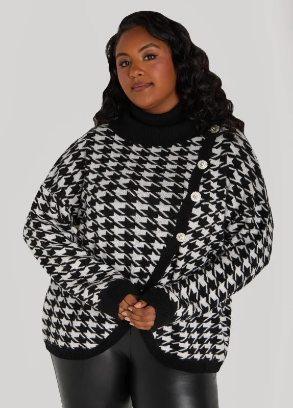 Crystal Houndstooth Sweater sold by Ashley Stewart