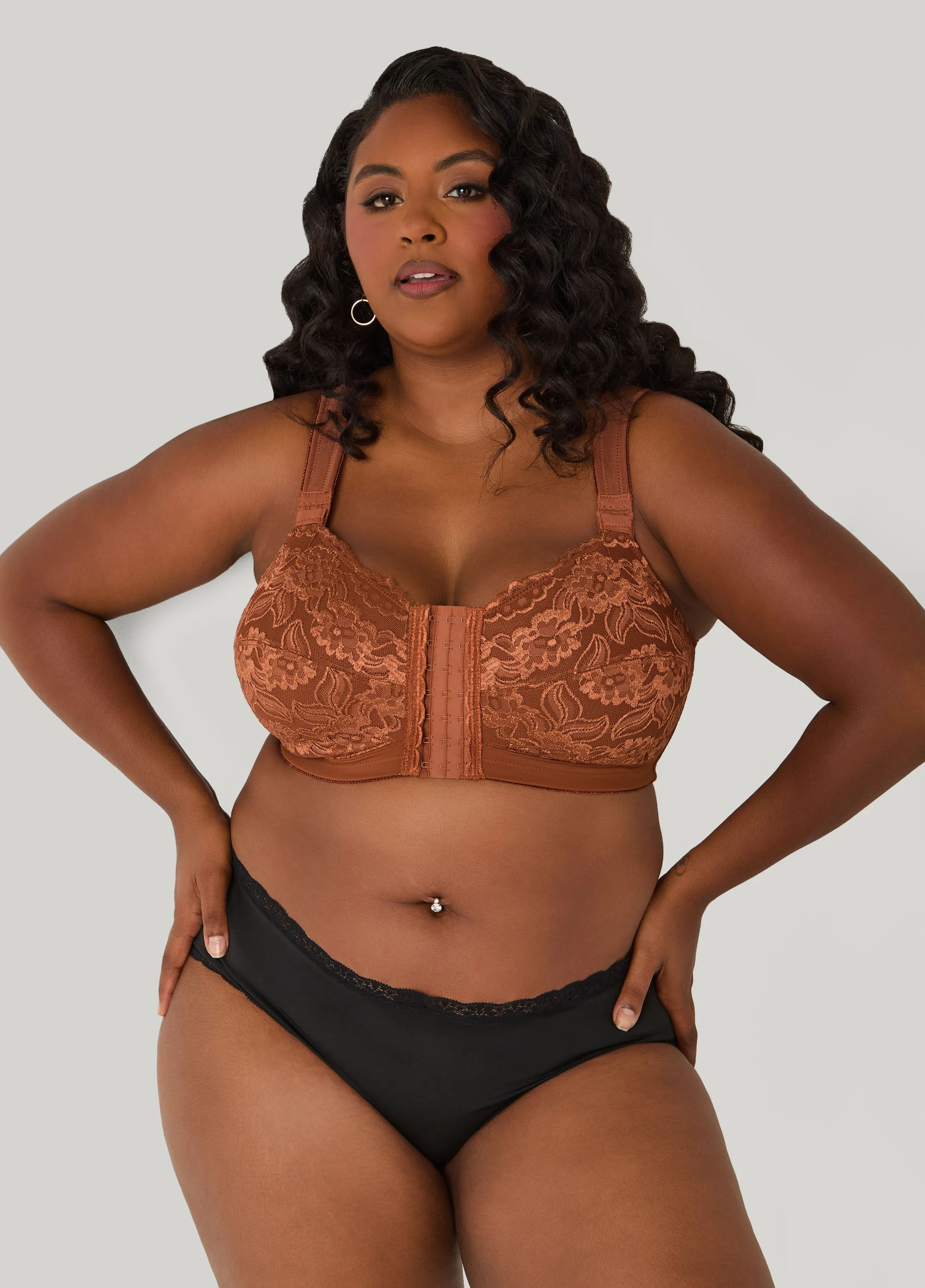 Front Close Wireless Posture Bra sold by Ashley Stewart