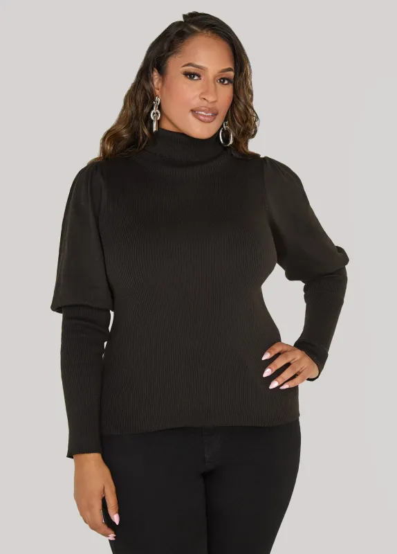 Puff Sleeved Turtleneck Sweater sold by Ashley Stewart