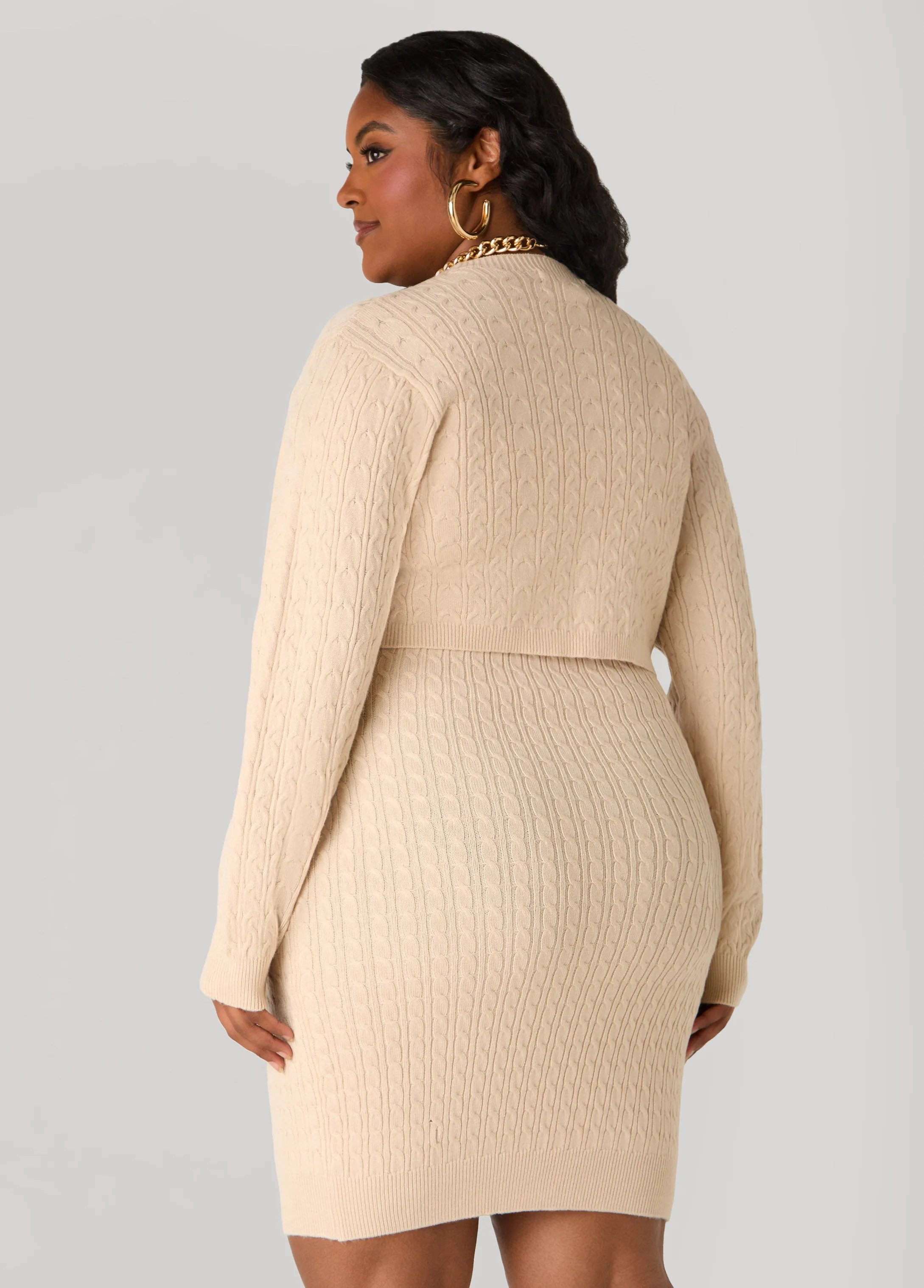 Cable Knit Bolero sold by Ashley Stewart product image thumbnail 2
