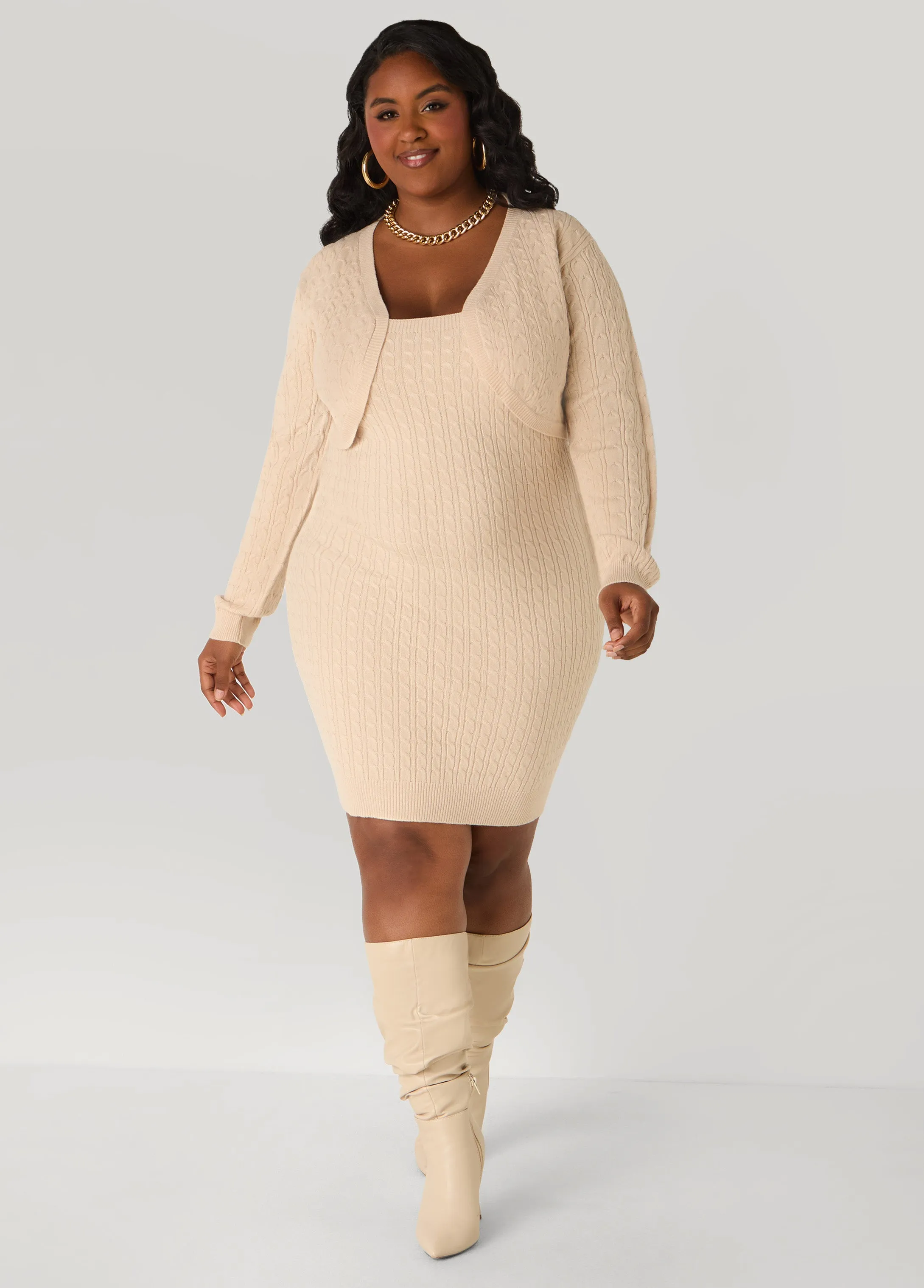 Cable Knit Bolero sold by Ashley Stewart product image thumbnail 3
