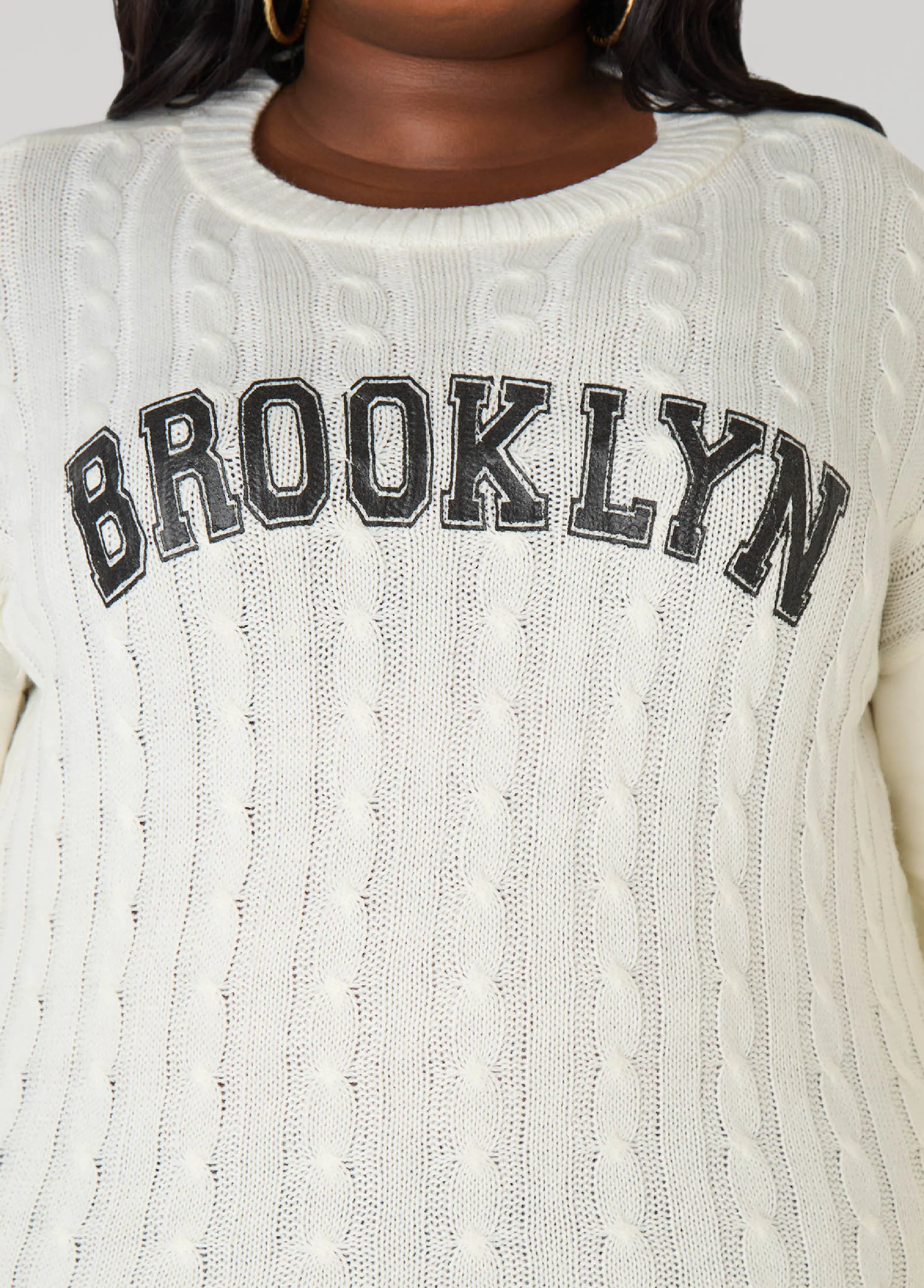 Brooklyn Cable Knit Sweater sold by Ashley Stewart product image thumbnail 2