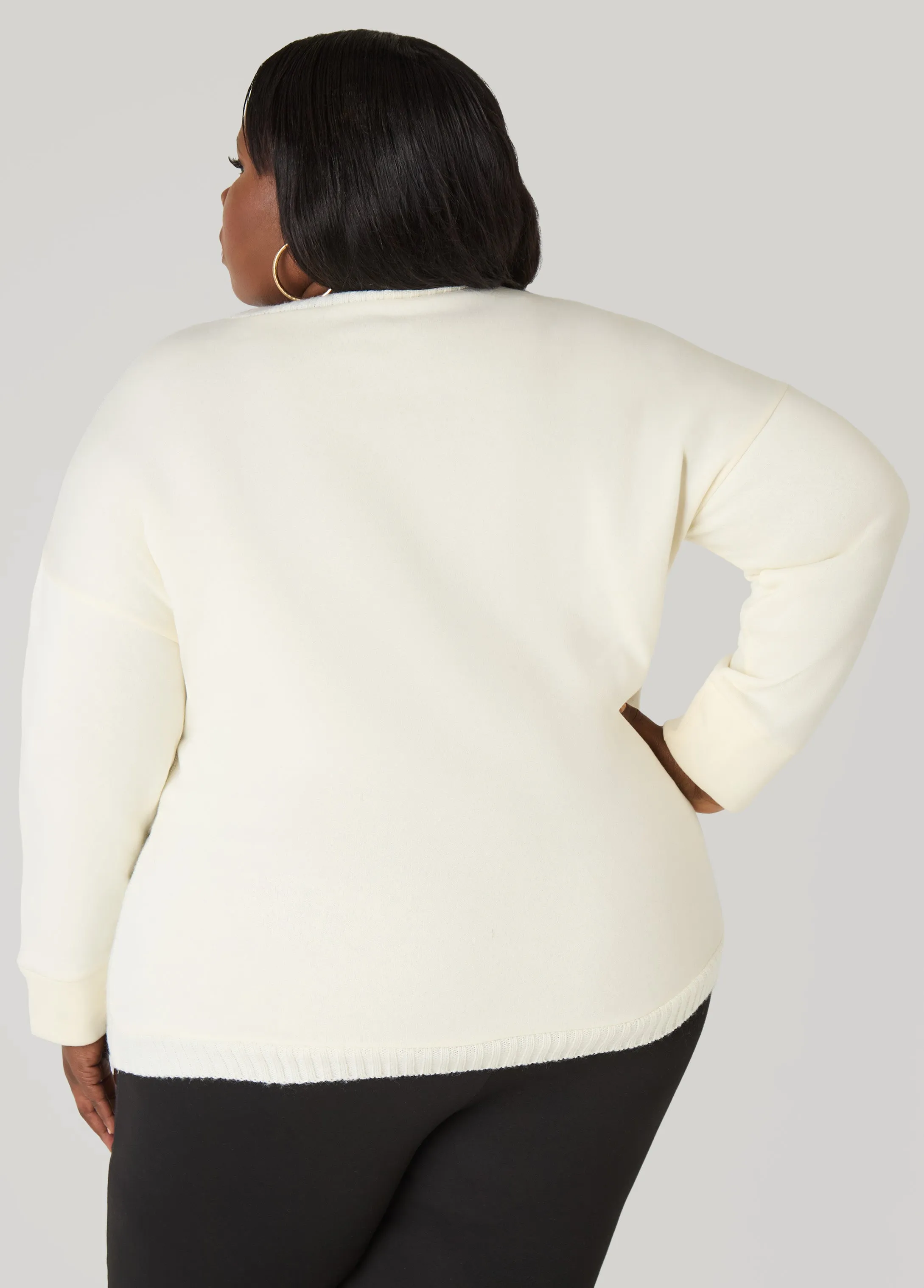 Brooklyn Cable Knit Sweater sold by Ashley Stewart product image thumbnail 4