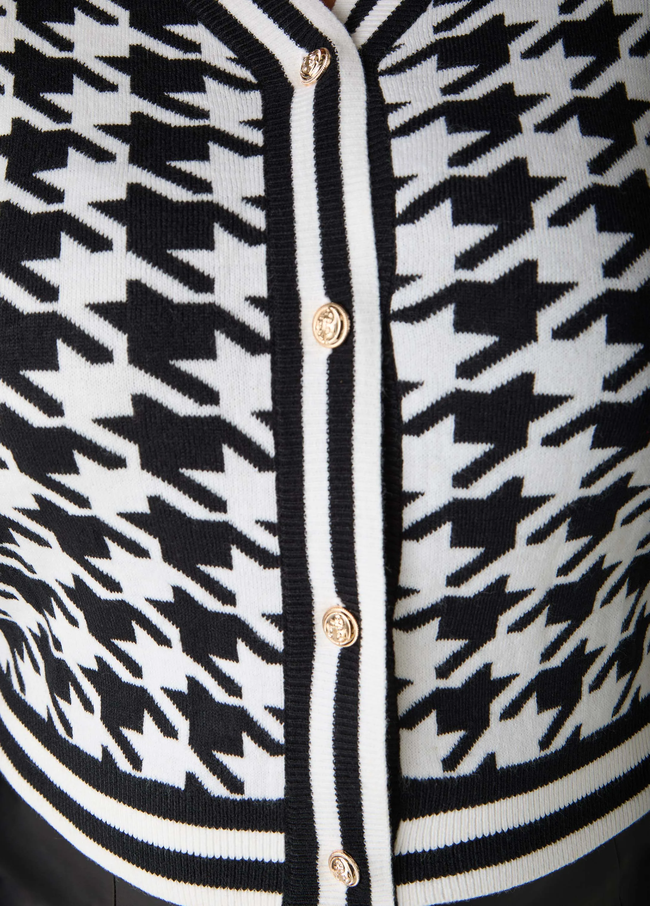 Houndstooth Jacquard Cardigan sold by Ashley Stewart product image thumbnail 3