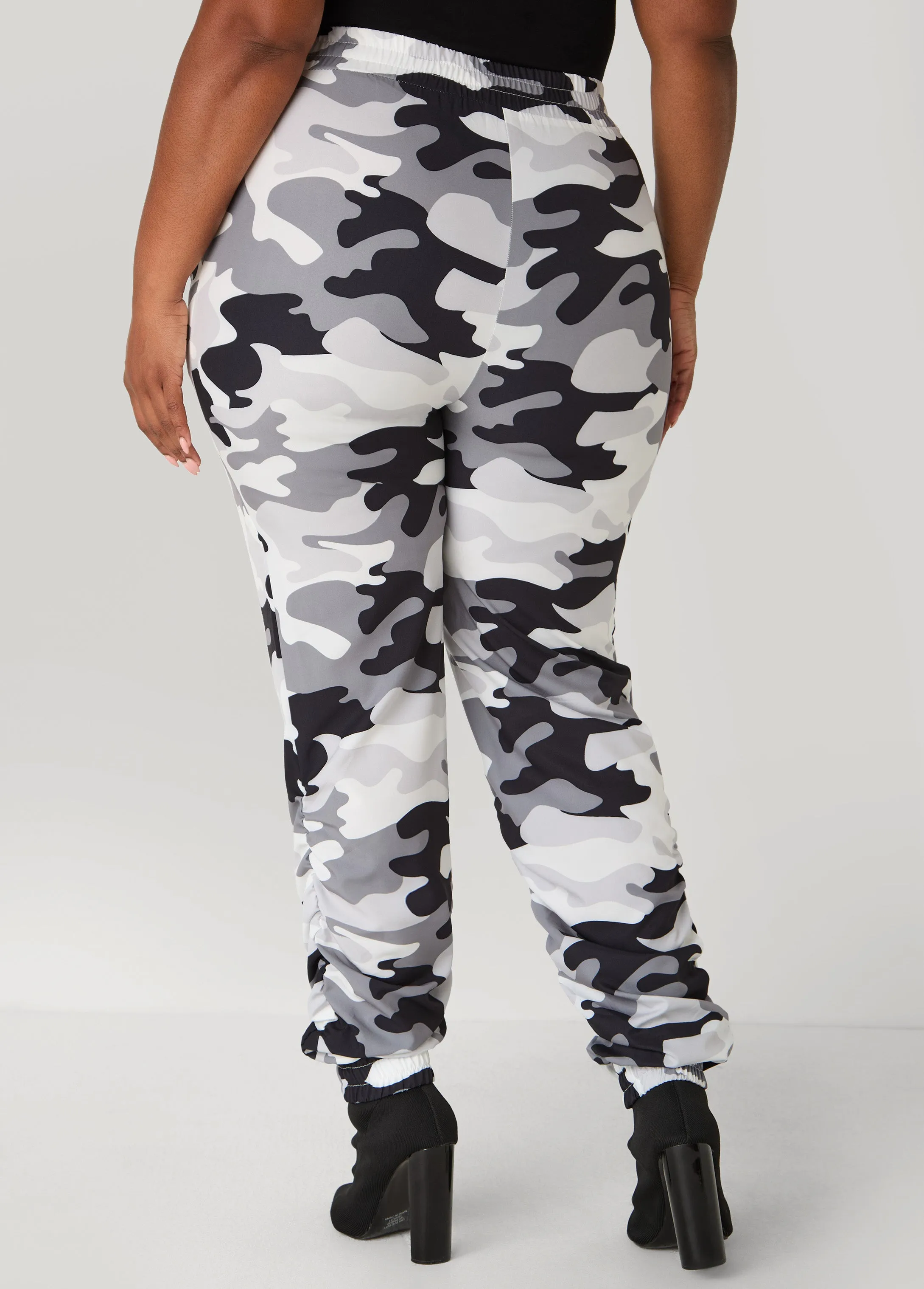Ruched Camo Print Joggers sold by Ashley Stewart product image thumbnail 4