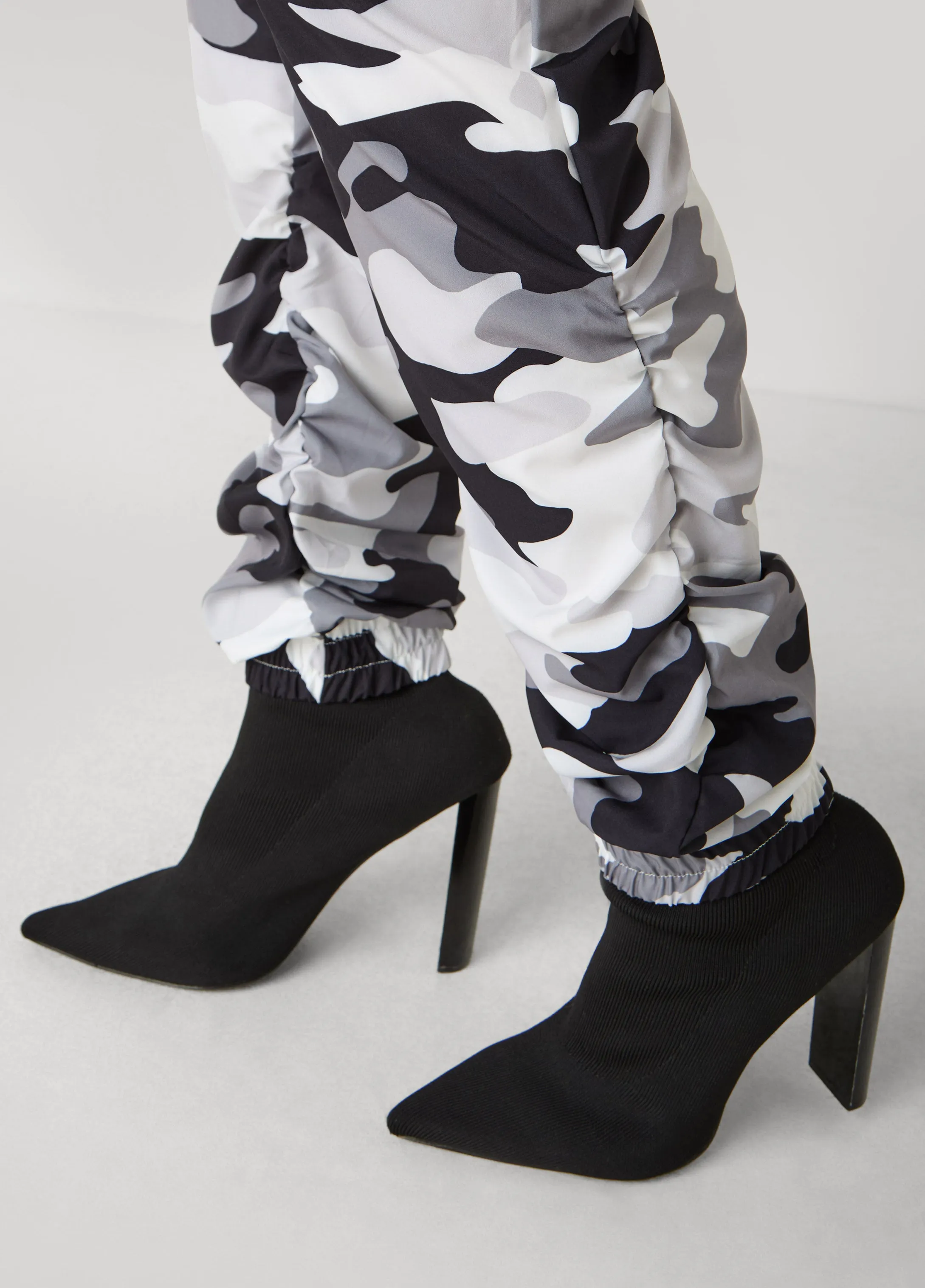 Ruched Camo Print Joggers sold by Ashley Stewart product image thumbnail 3