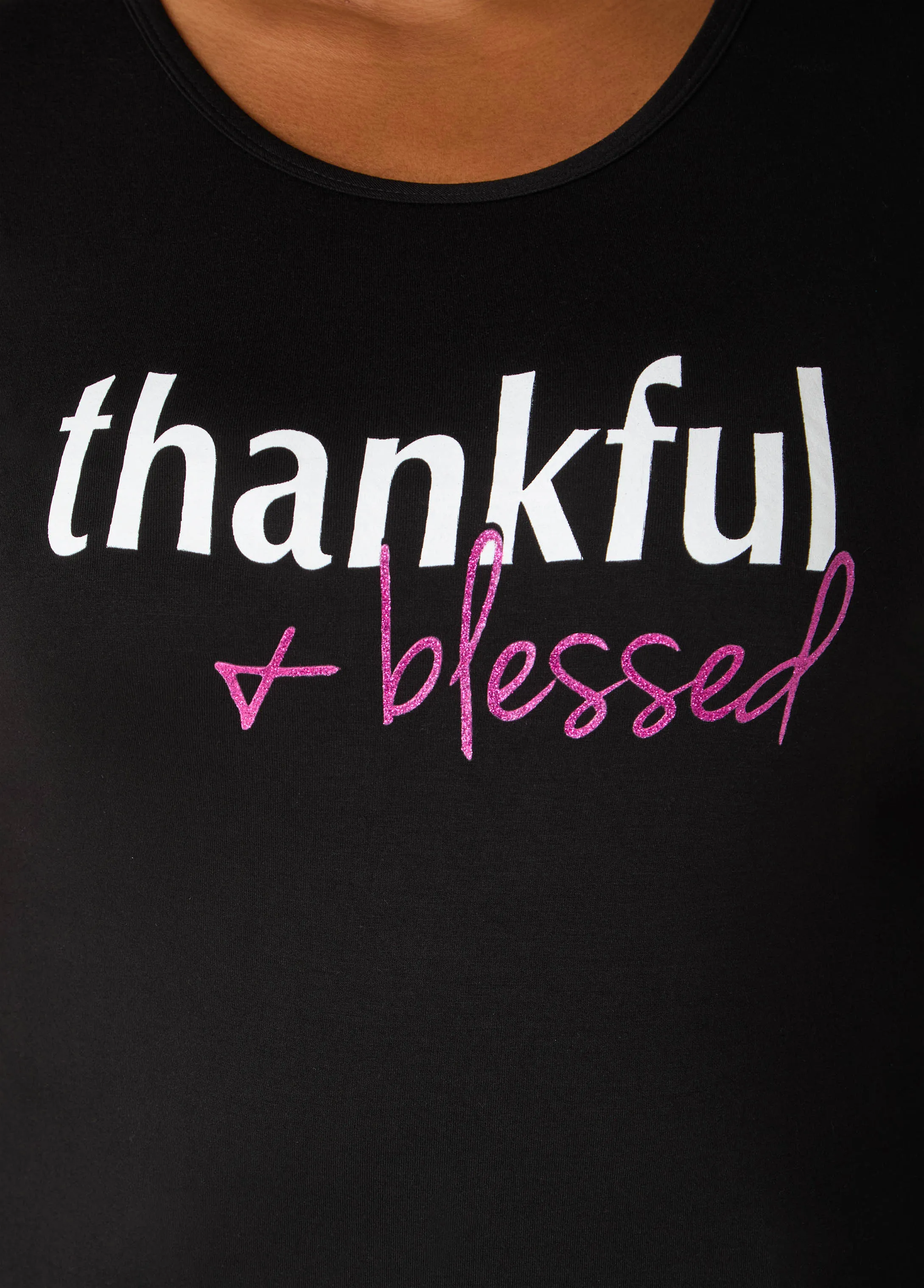 Thankful + Blessed Graphic Tee sold by Ashley Stewart product image thumbnail 3