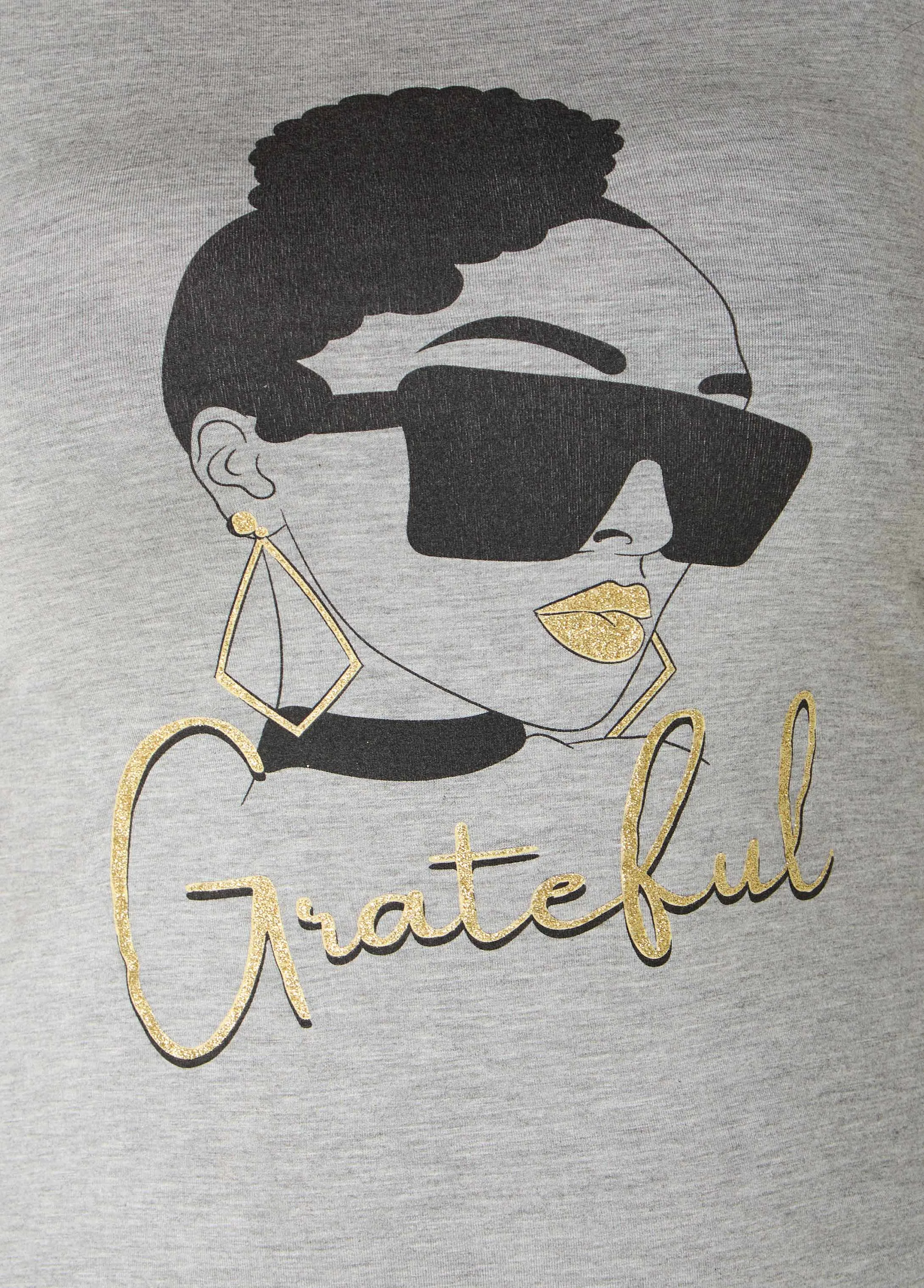 Grateful Glittered Graphic Tee sold by Ashley Stewart product image thumbnail 2