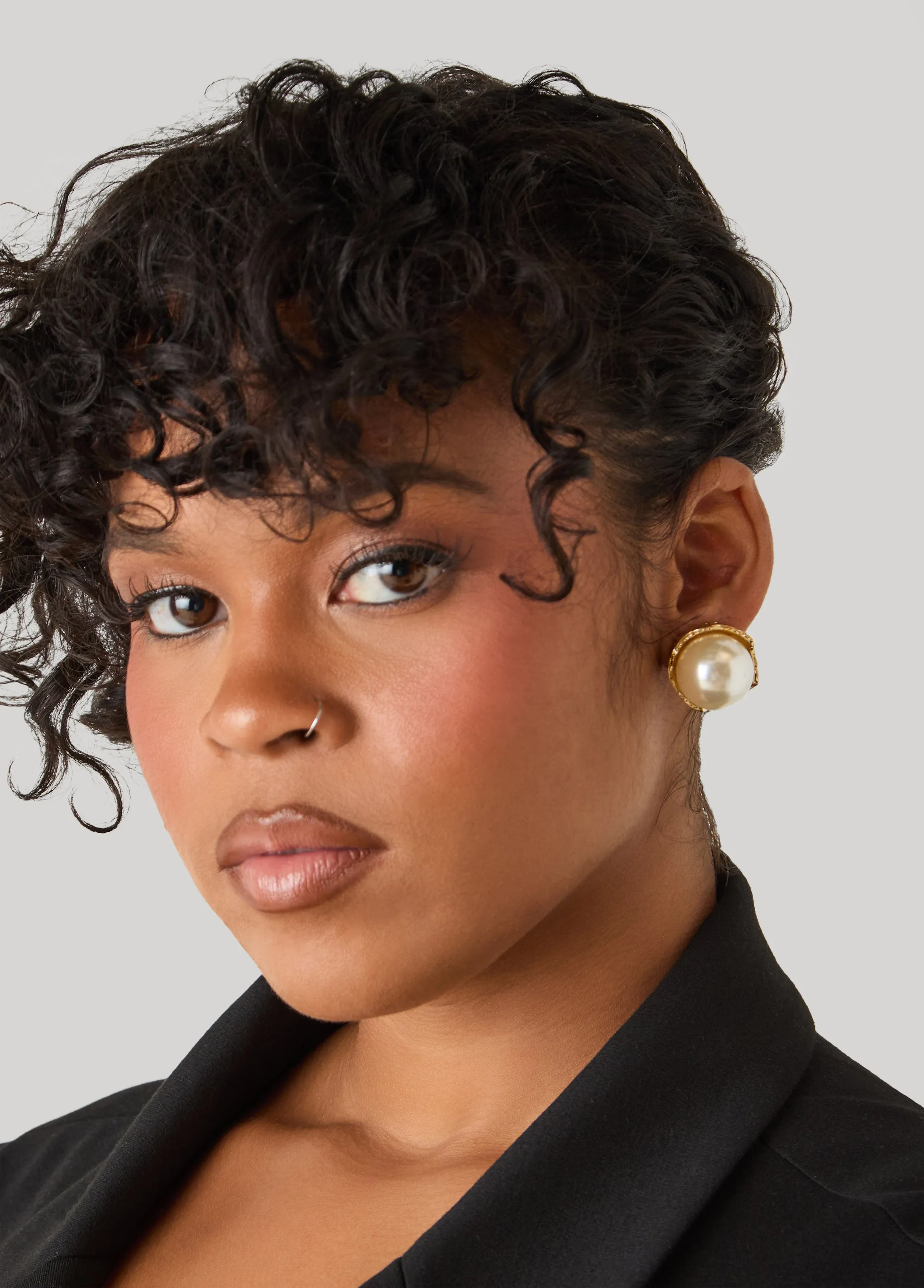 Faux Pearl Clip On Earrings sold by Ashley Stewart product image thumbnail 2