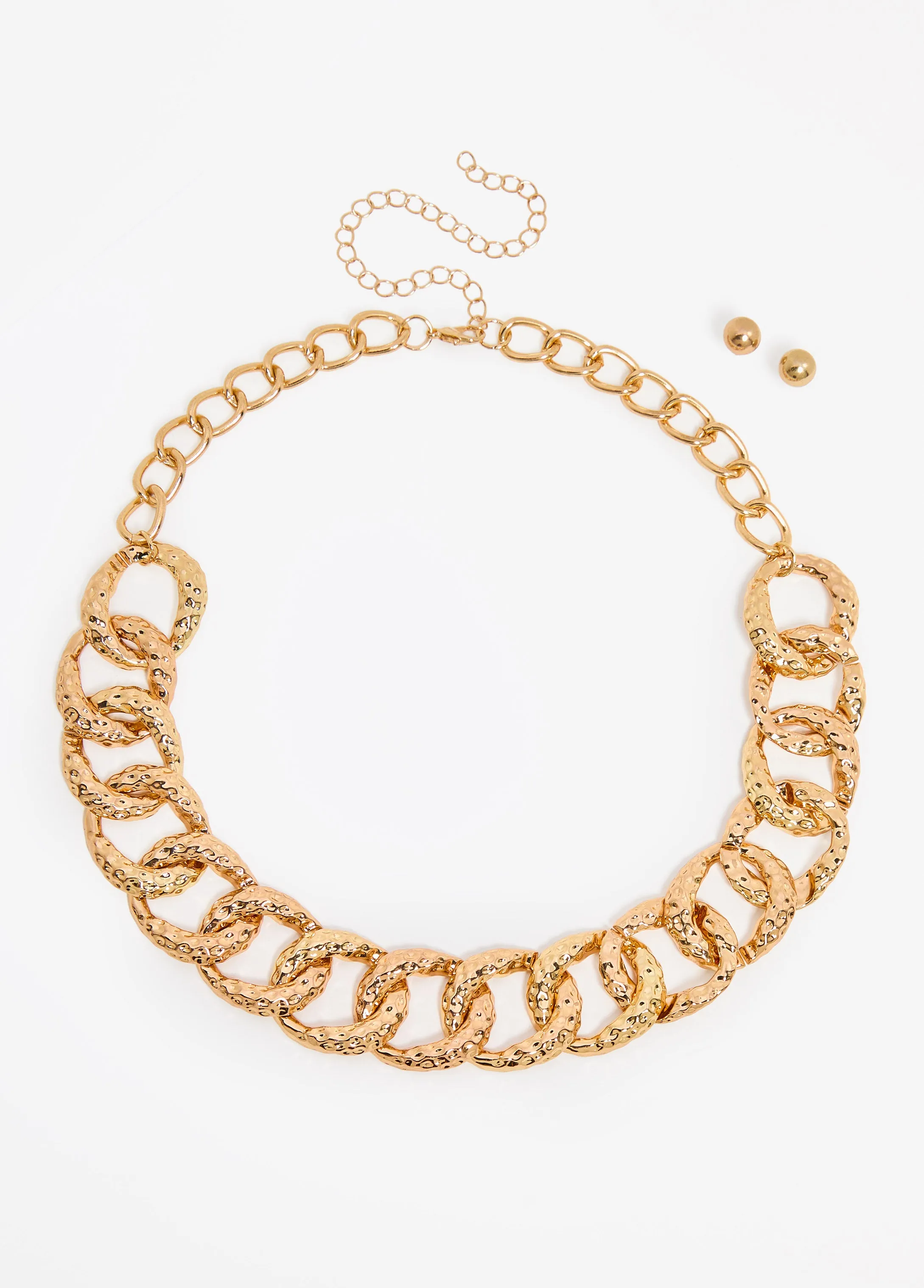 Textured Chain Link Necklace Set sold by Ashley Stewart