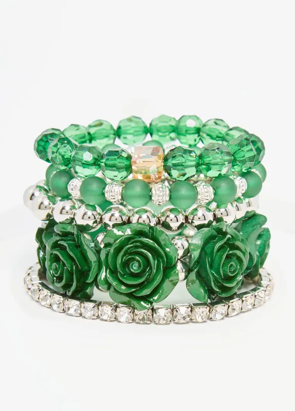 Silver Tone Flower Bracelet Set sold by Ashley Stewart