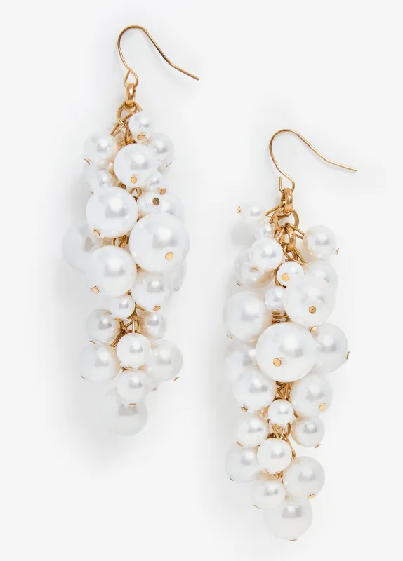 Cluster Faux Pearl Earrings sold by Ashley Stewart
