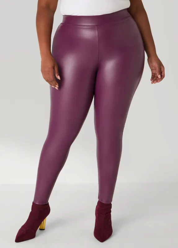 High Waist Faux Leather Leggings sold by Ashley Stewart