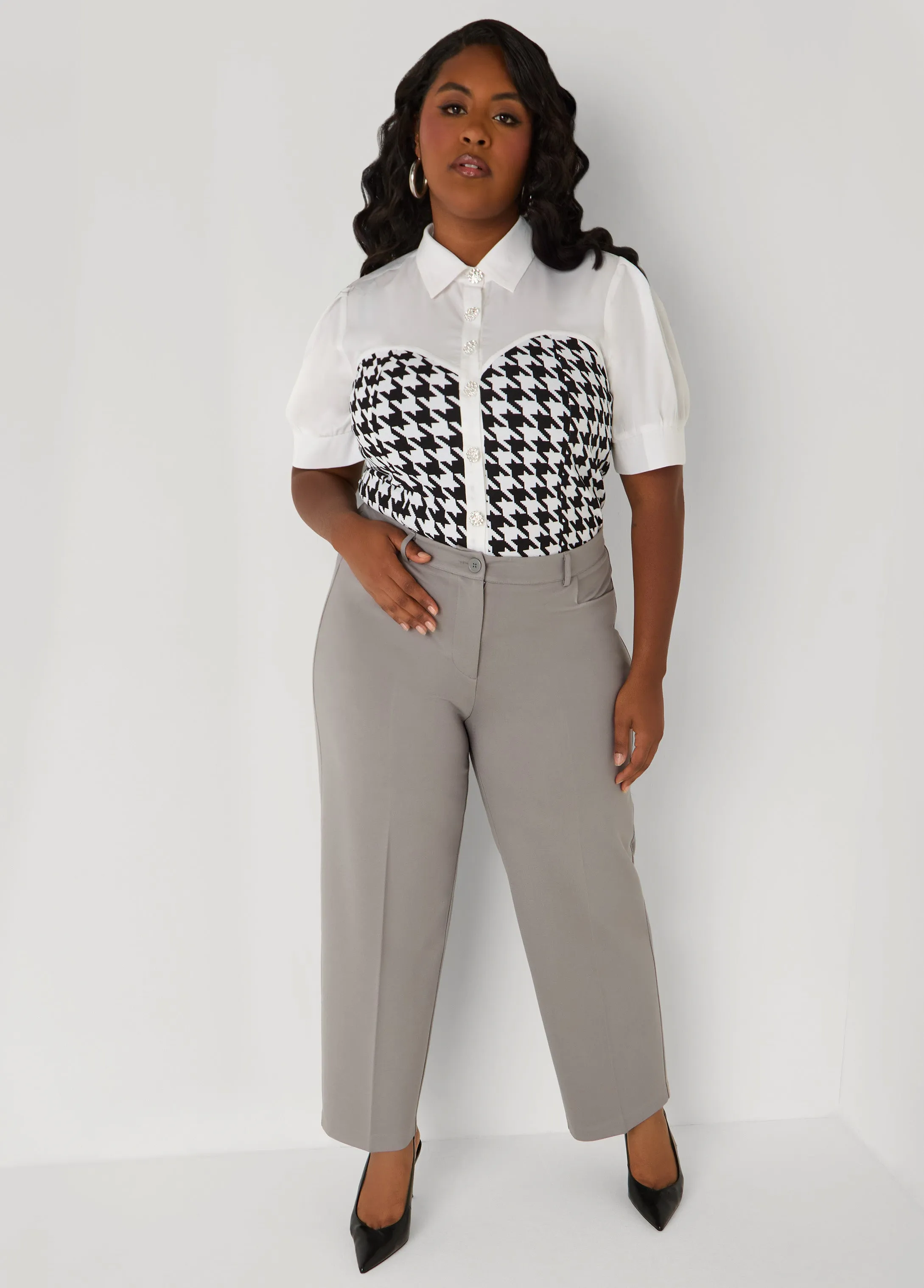High Rise Ponte Trousers sold by Ashley Stewart product image thumbnail 2
