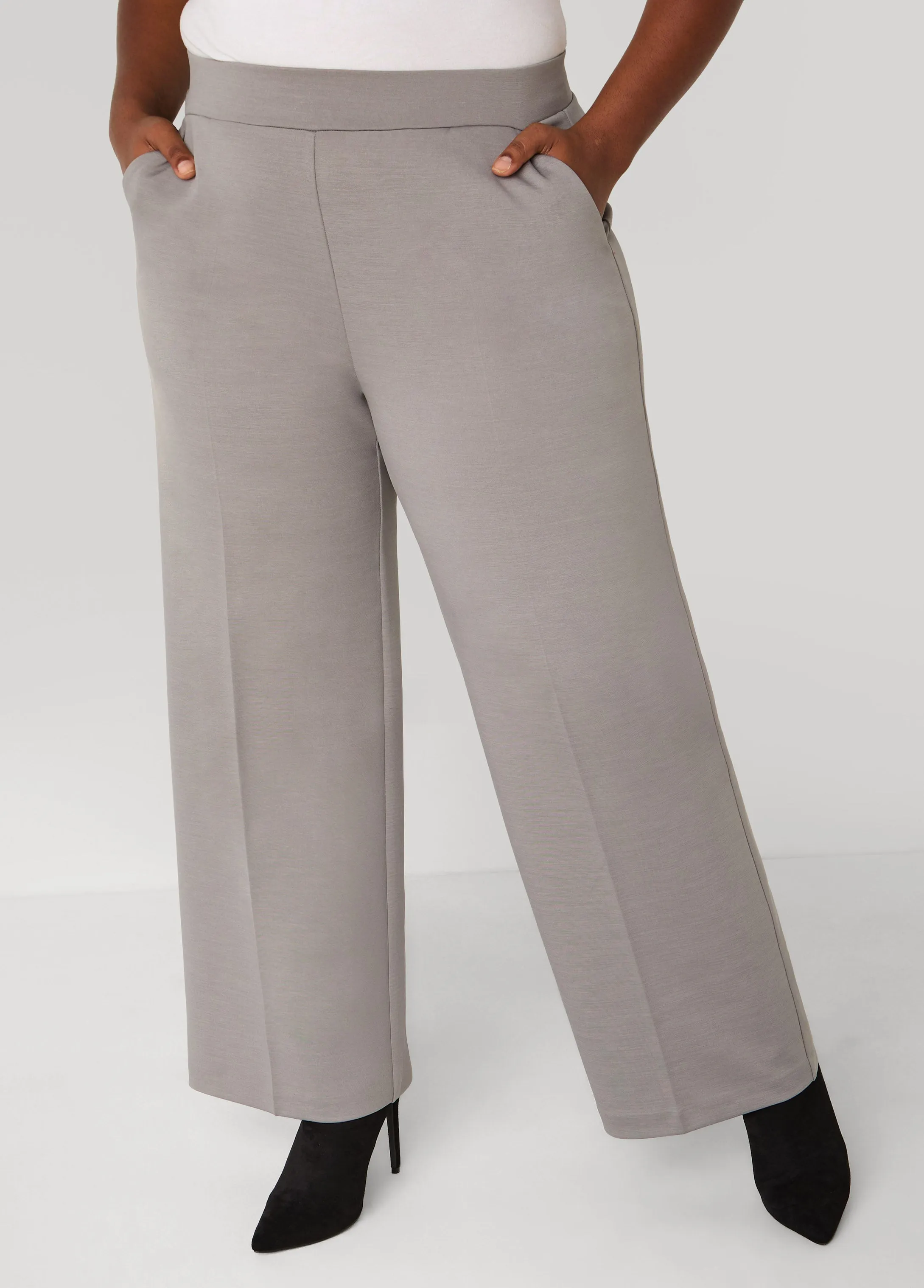 Ponte Pull On Wide Leg Pants sold by Ashley Stewart