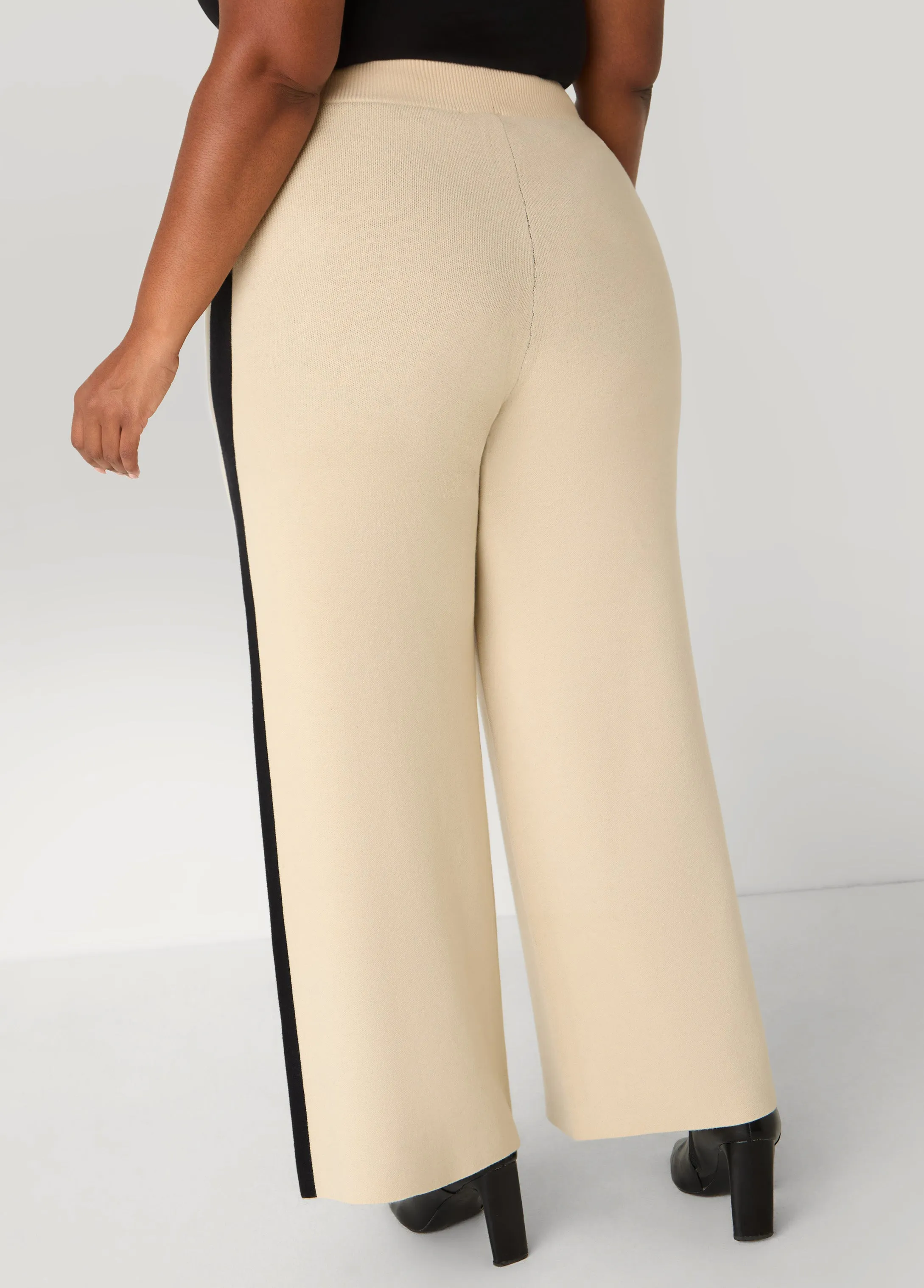 Striped Knitted Wide Leg Pants sold by Ashley Stewart product image thumbnail 4