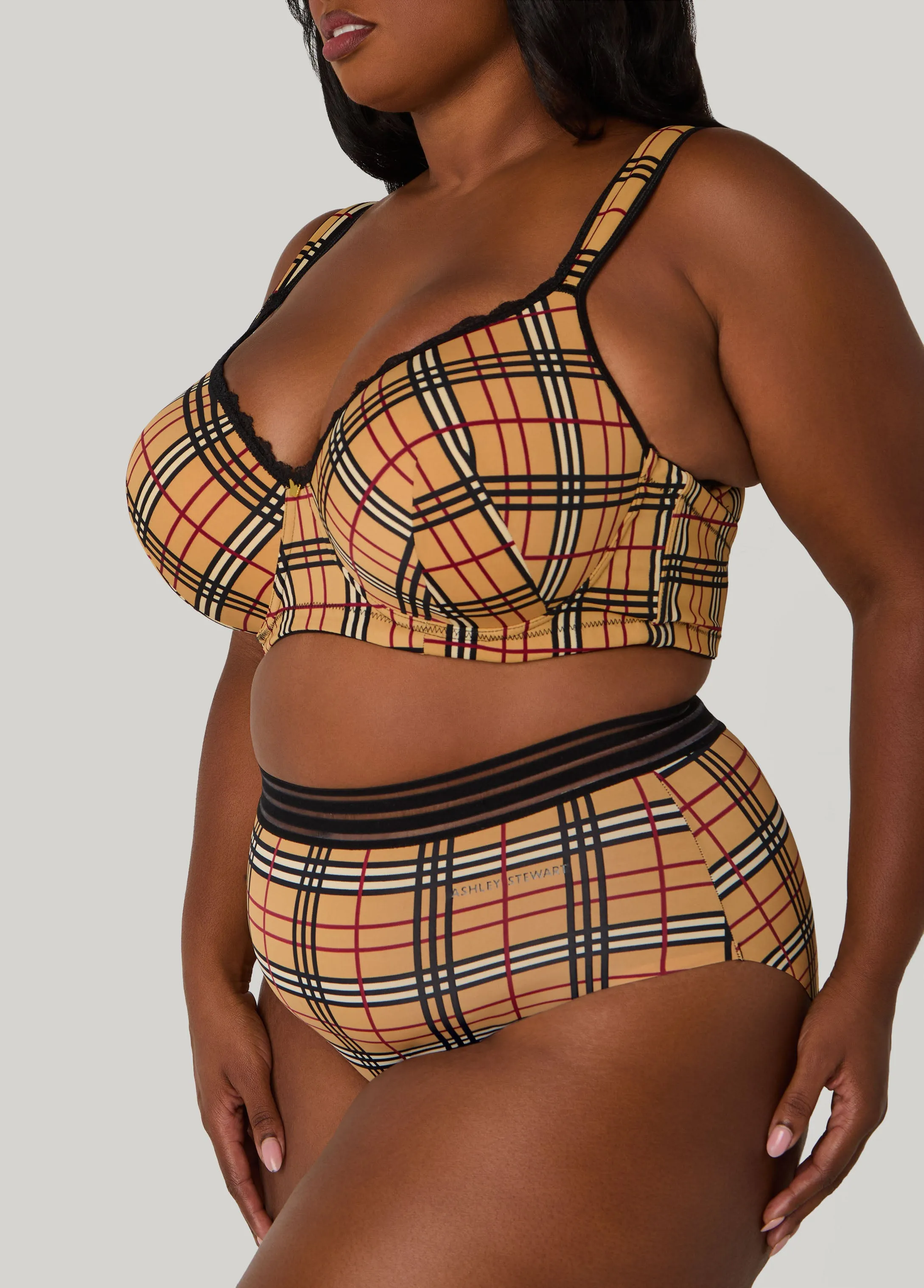 Plaid Full Coverage Butterfly Bra sold by Ashley Stewart product image thumbnail 3