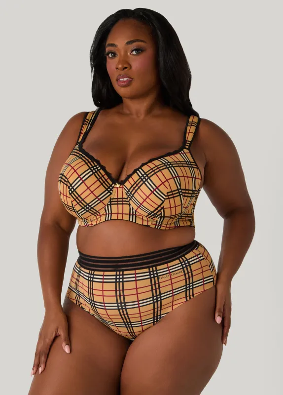 Plaid Full Coverage Butterfly Bra sold by Ashley Stewart