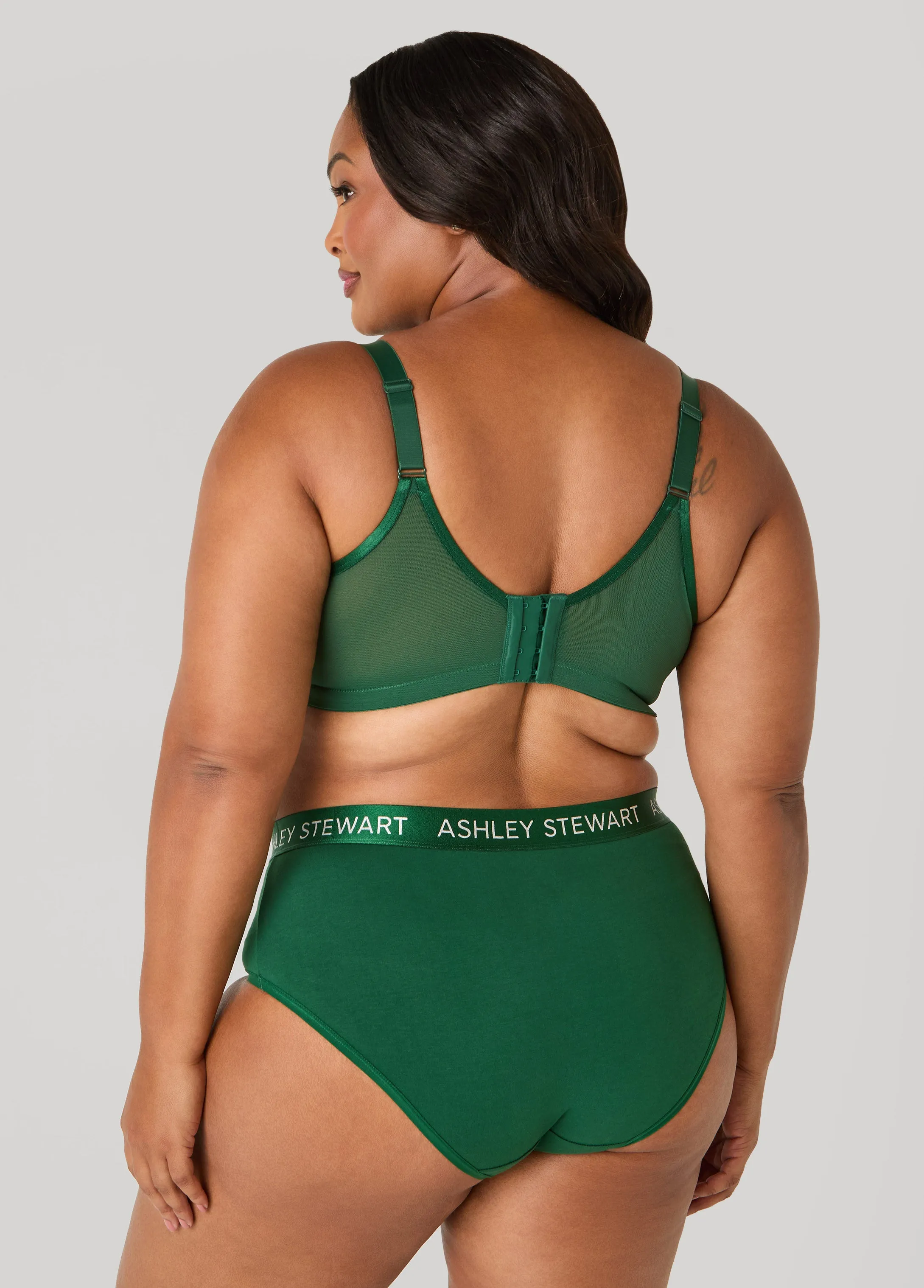 Mesh Paneled Lace Underwire Bra sold by Ashley Stewart product image thumbnail 2