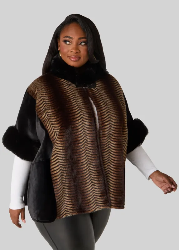 Jessica McClintock Animal Ruana sold by Ashley Stewart