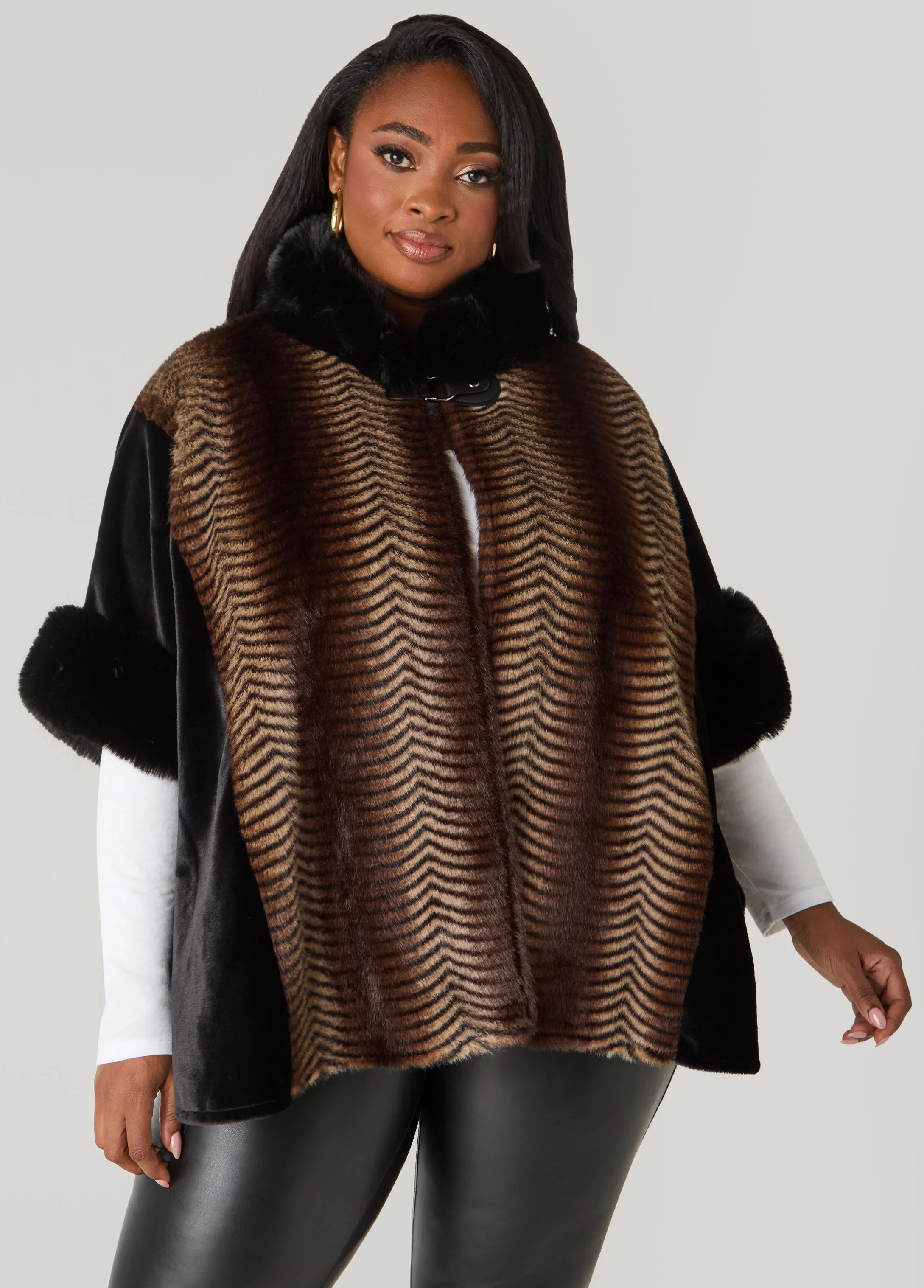 Jessica McClintock Animal Ruana sold by Ashley Stewart product image thumbnail 4