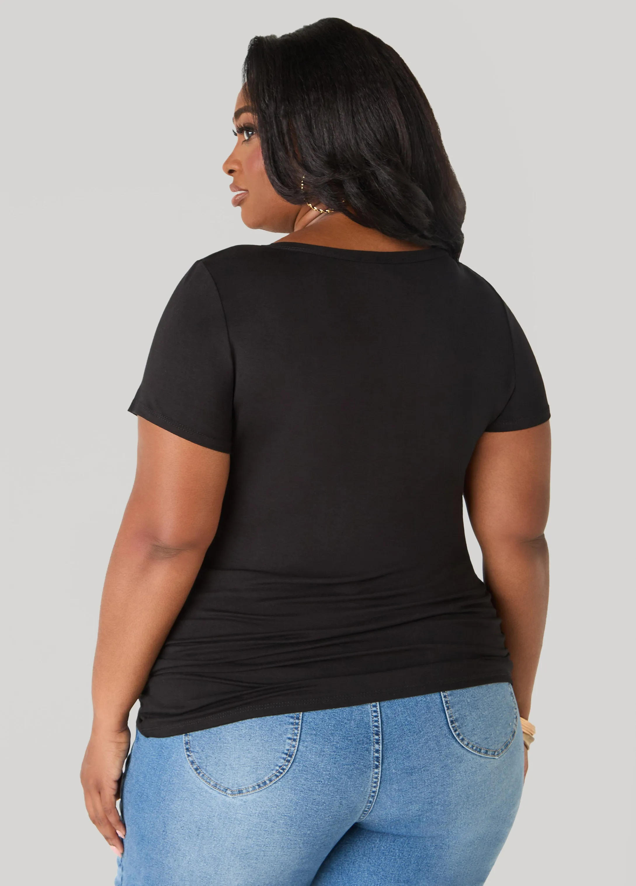 Thankful Metallic Graphic Tee sold by Ashley Stewart product image thumbnail 2