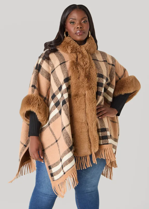 Adrienne Vittadini Checked Ruana sold by Ashley Stewart