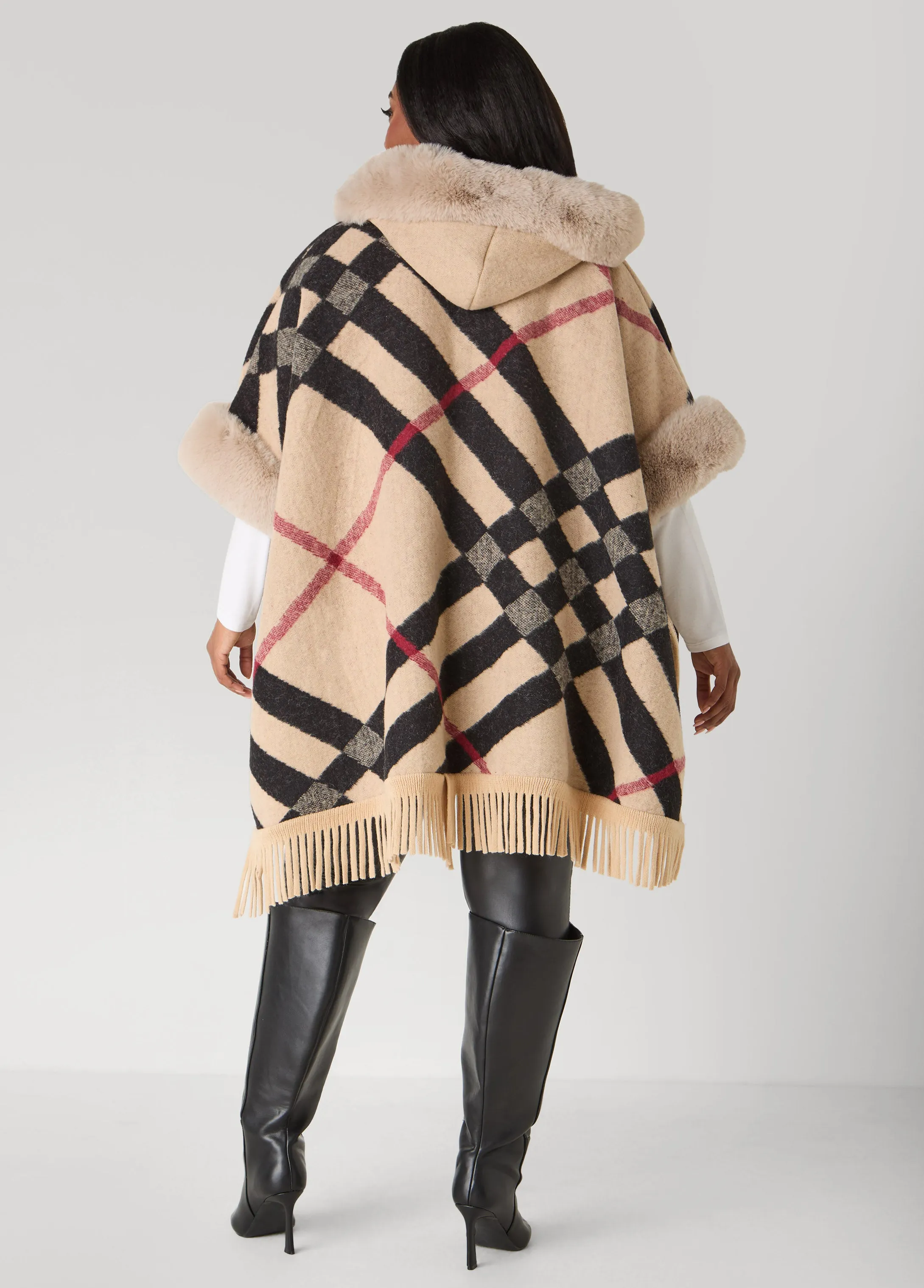 Adrienne Vittadini Plaid Ruana sold by Ashley Stewart product image thumbnail 2