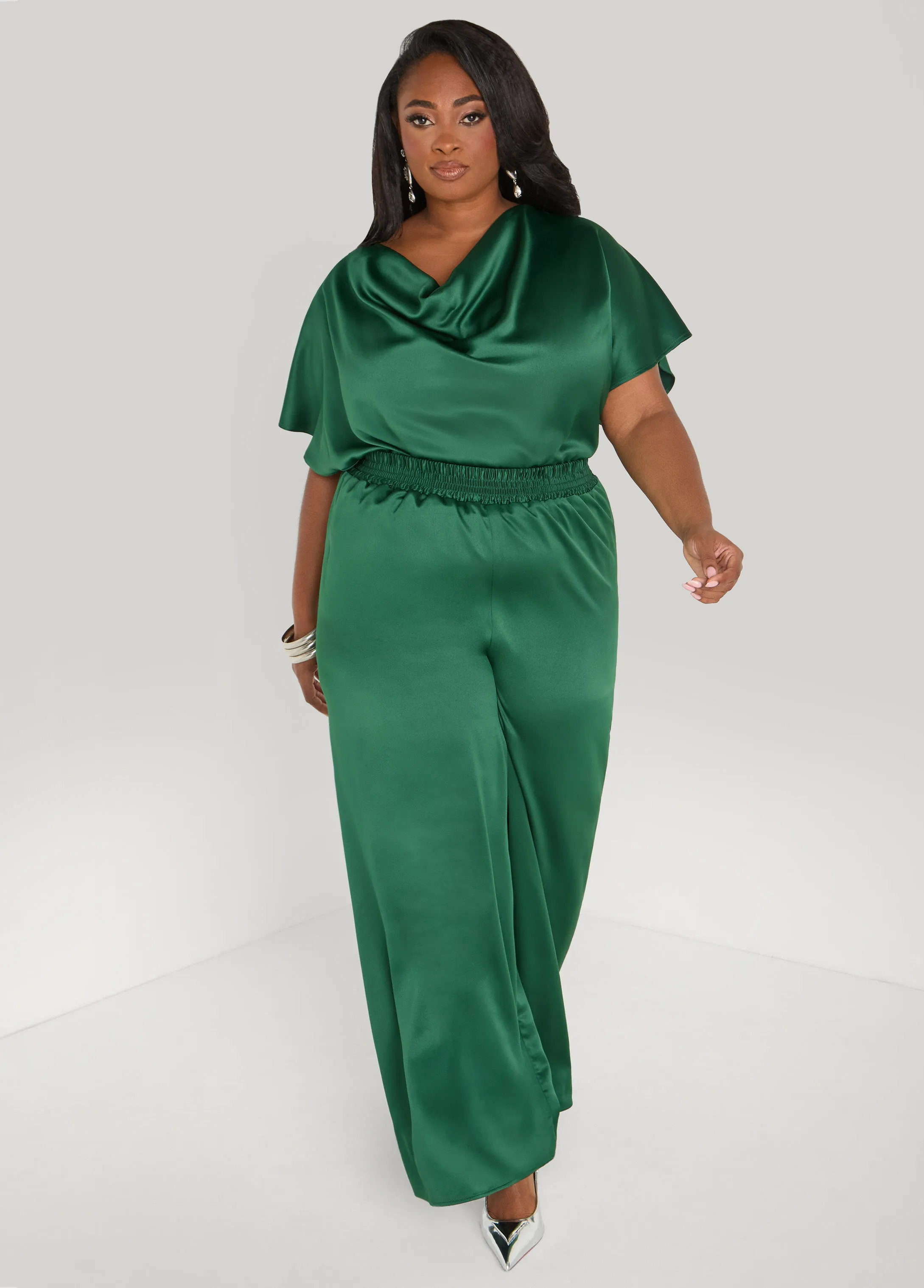 Cowl Neck Satin Blouse sold by Ashley Stewart product image thumbnail 3