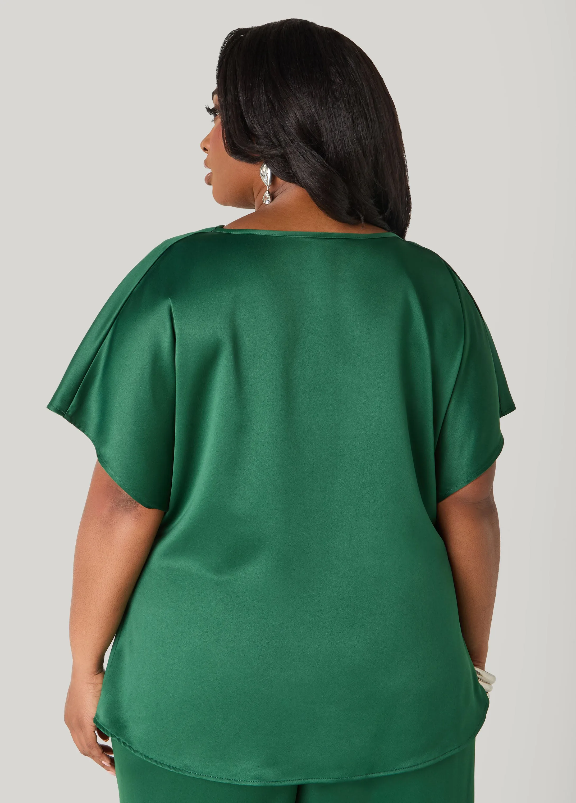Cowl Neck Satin Blouse sold by Ashley Stewart product image thumbnail 2