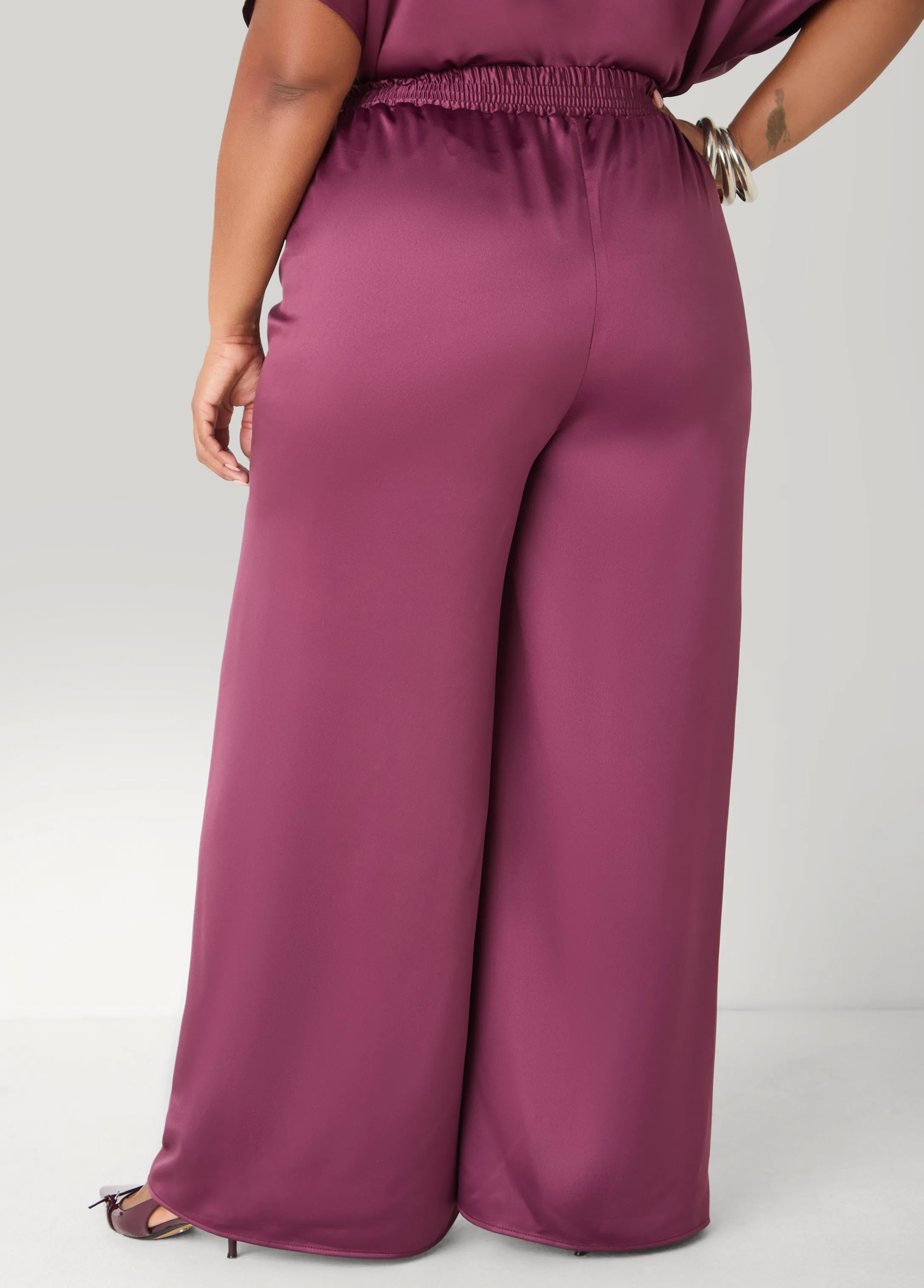 Satin Wide Leg Pants sold by Ashley Stewart product image thumbnail 5