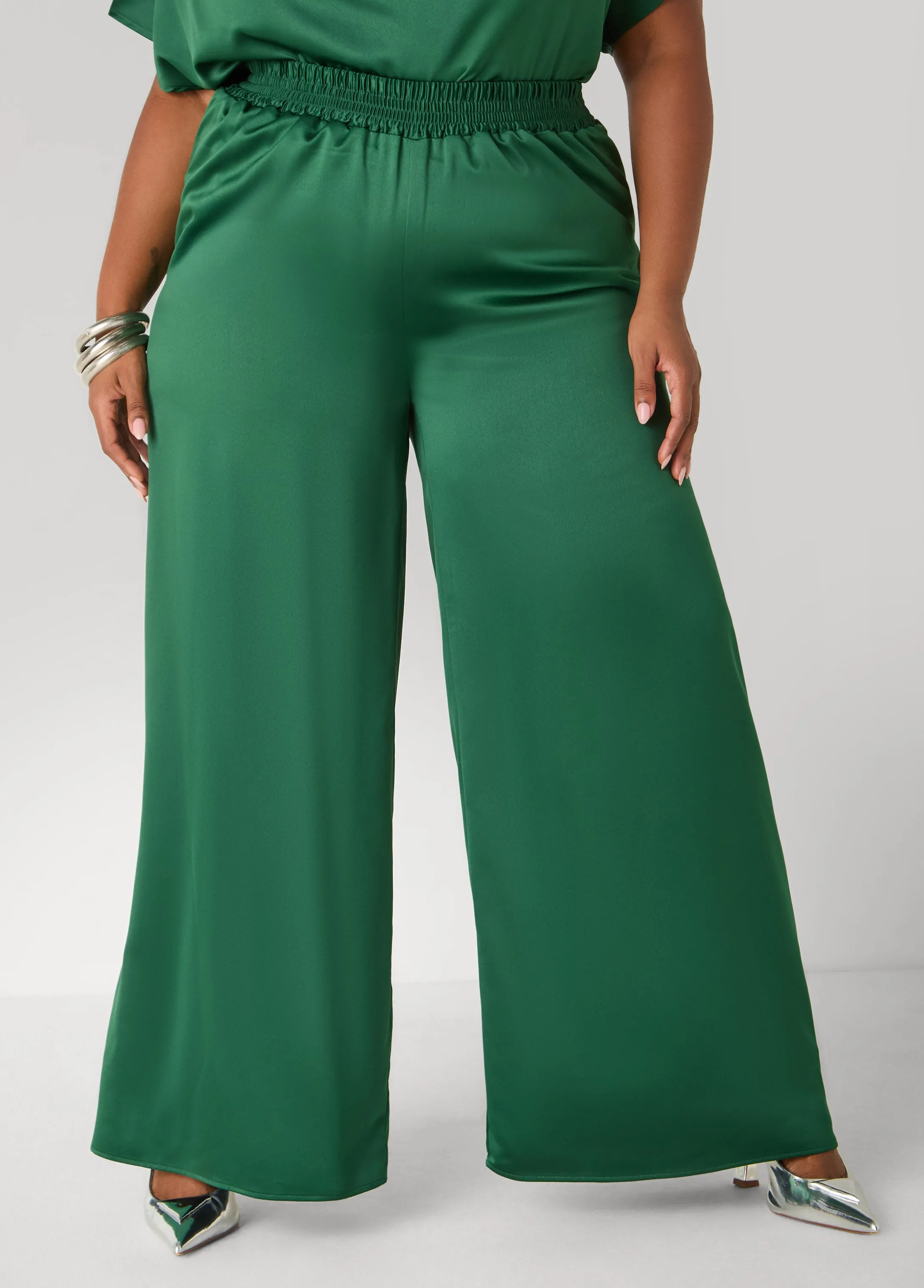 Satin Wide Leg Pants sold by Ashley Stewart product image thumbnail 3