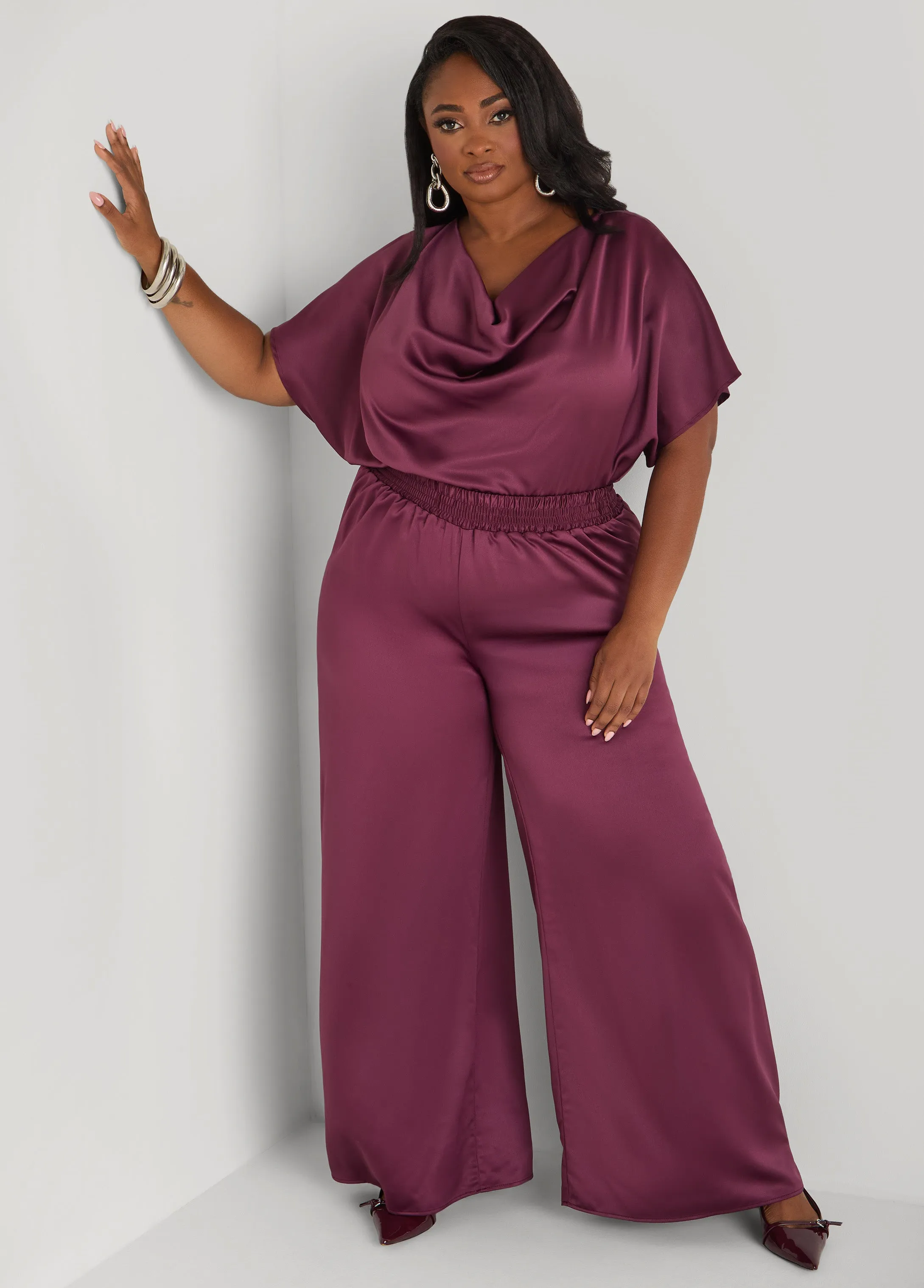 Satin Wide Leg Pants sold by Ashley Stewart product image thumbnail 4