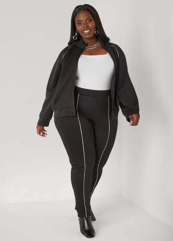 Piped Tapered Track Pants sold by Ashley Stewart