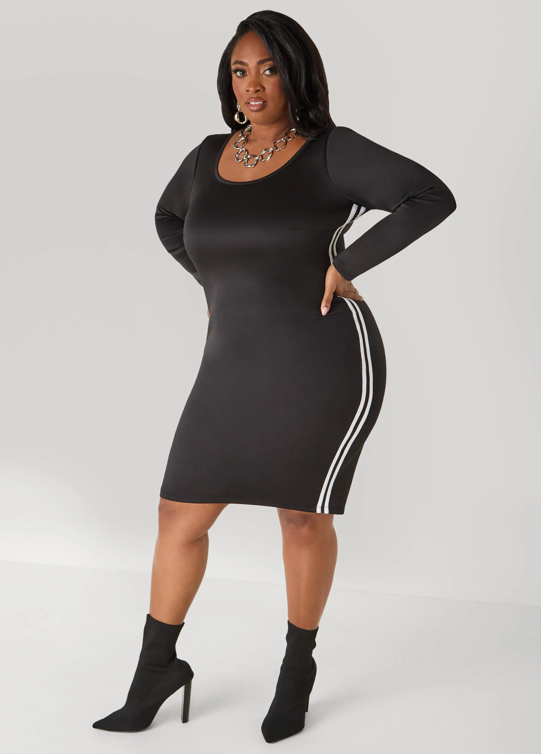 Striped Bodycon Dress sold by Ashley Stewart product image thumbnail 3