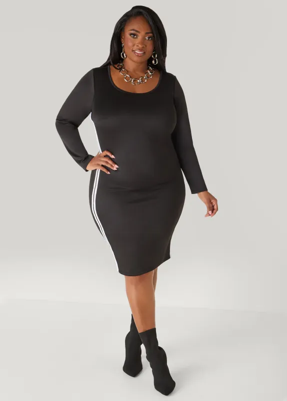 Striped Bodycon Dress sold by Ashley Stewart