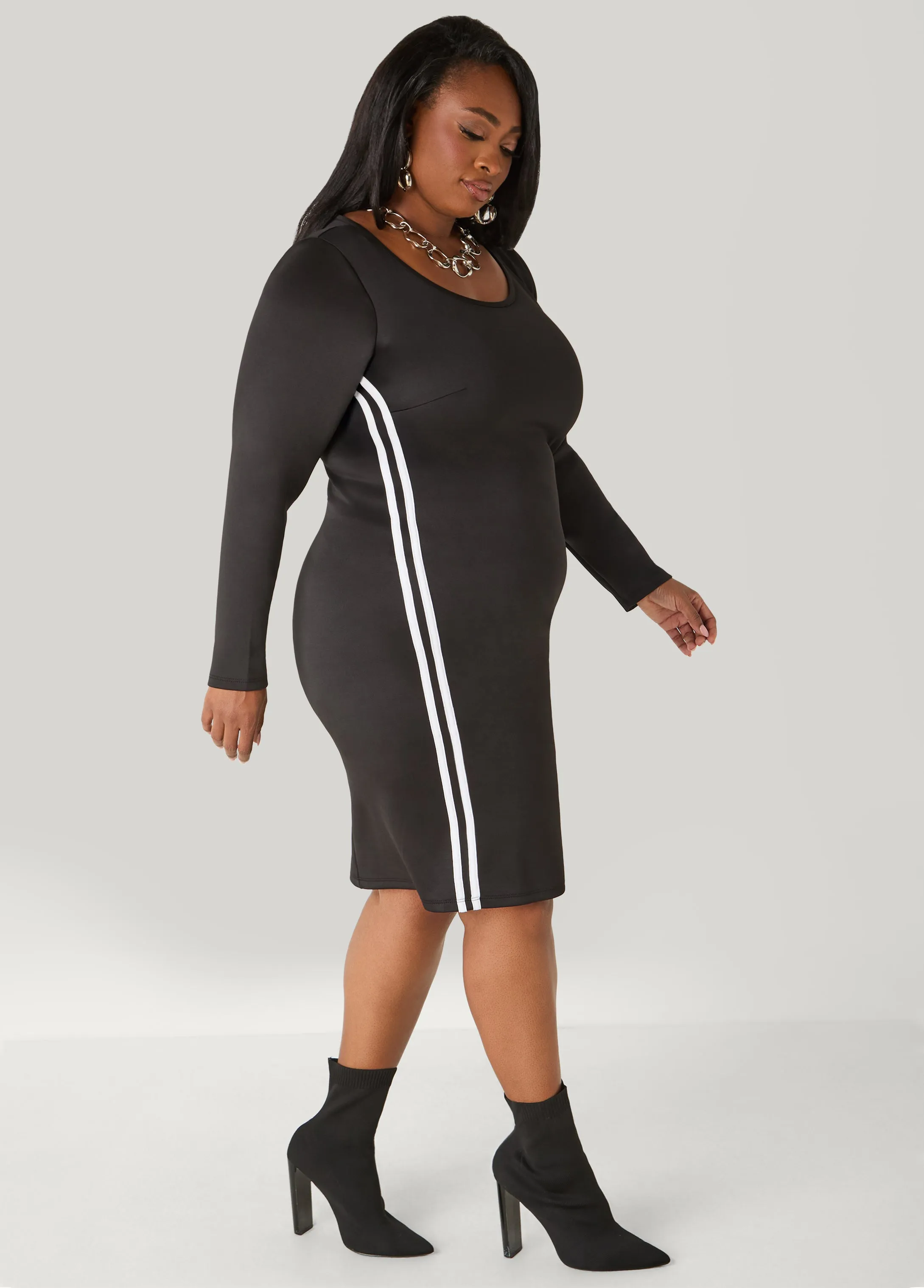 Striped Bodycon Dress sold by Ashley Stewart product image thumbnail 4