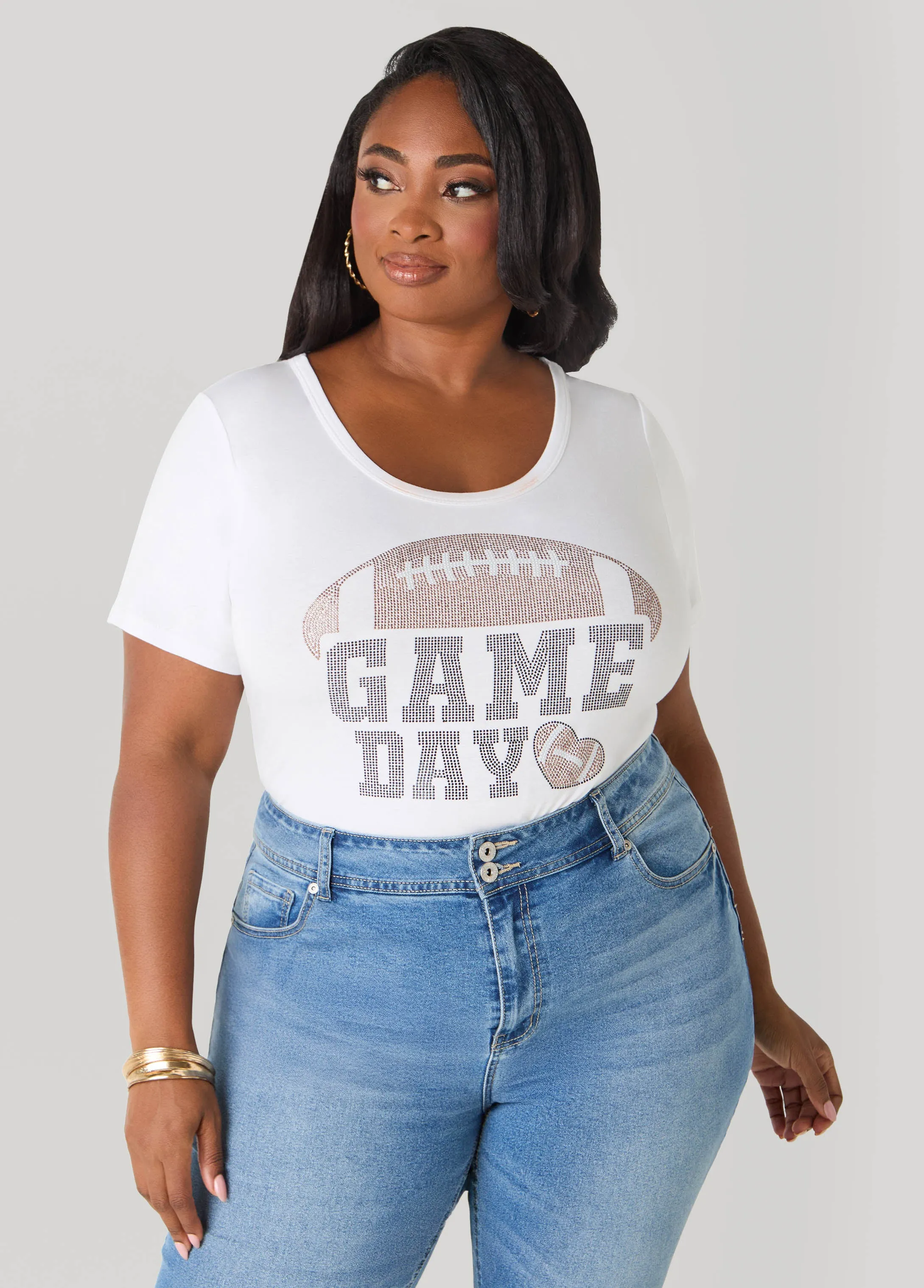 Game Day Crystal Tee sold by Ashley Stewart product image thumbnail 4