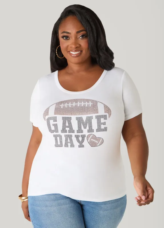 Game Day Crystal Tee sold by Ashley Stewart