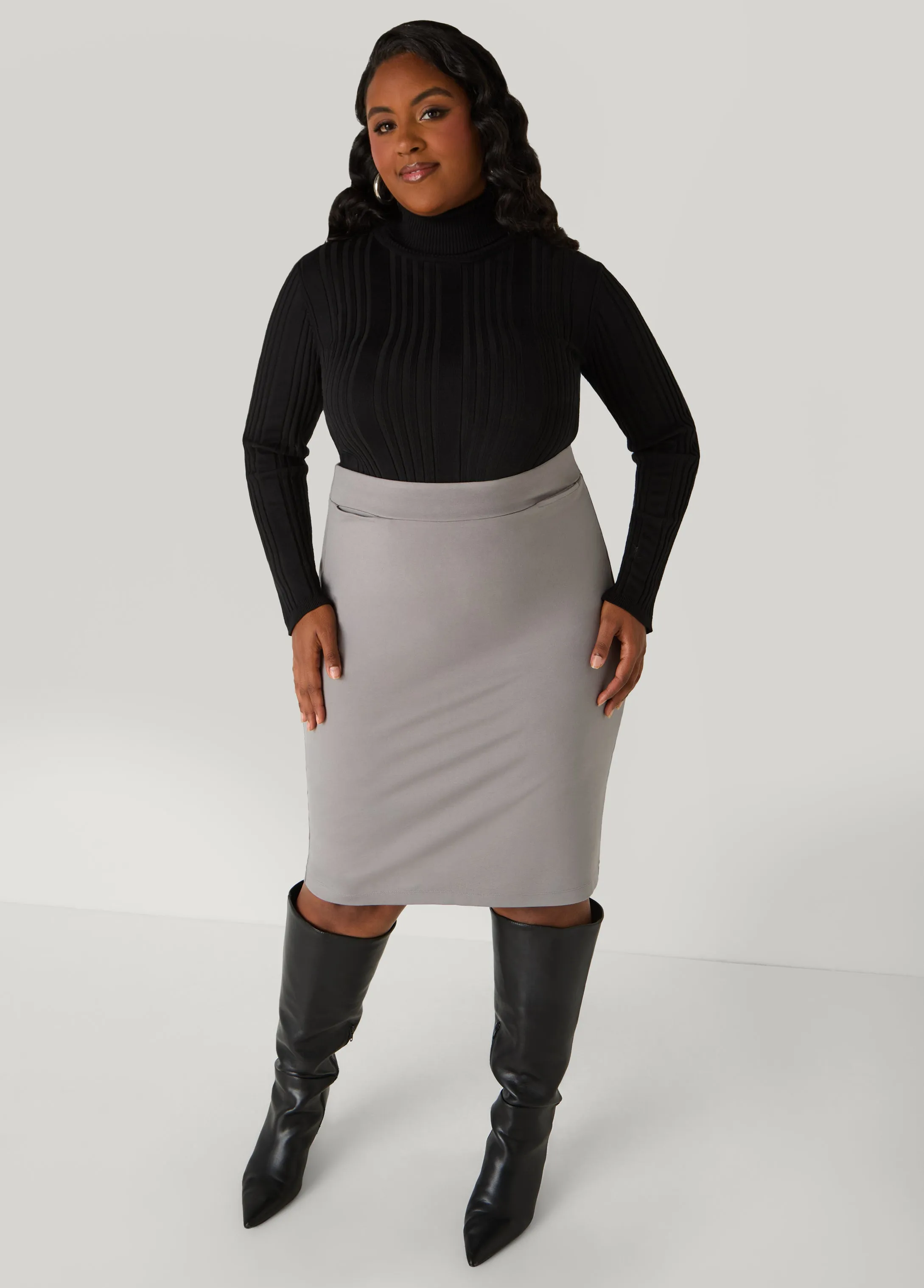 Ponte Pencil Skirt sold by Ashley Stewart product image thumbnail 3